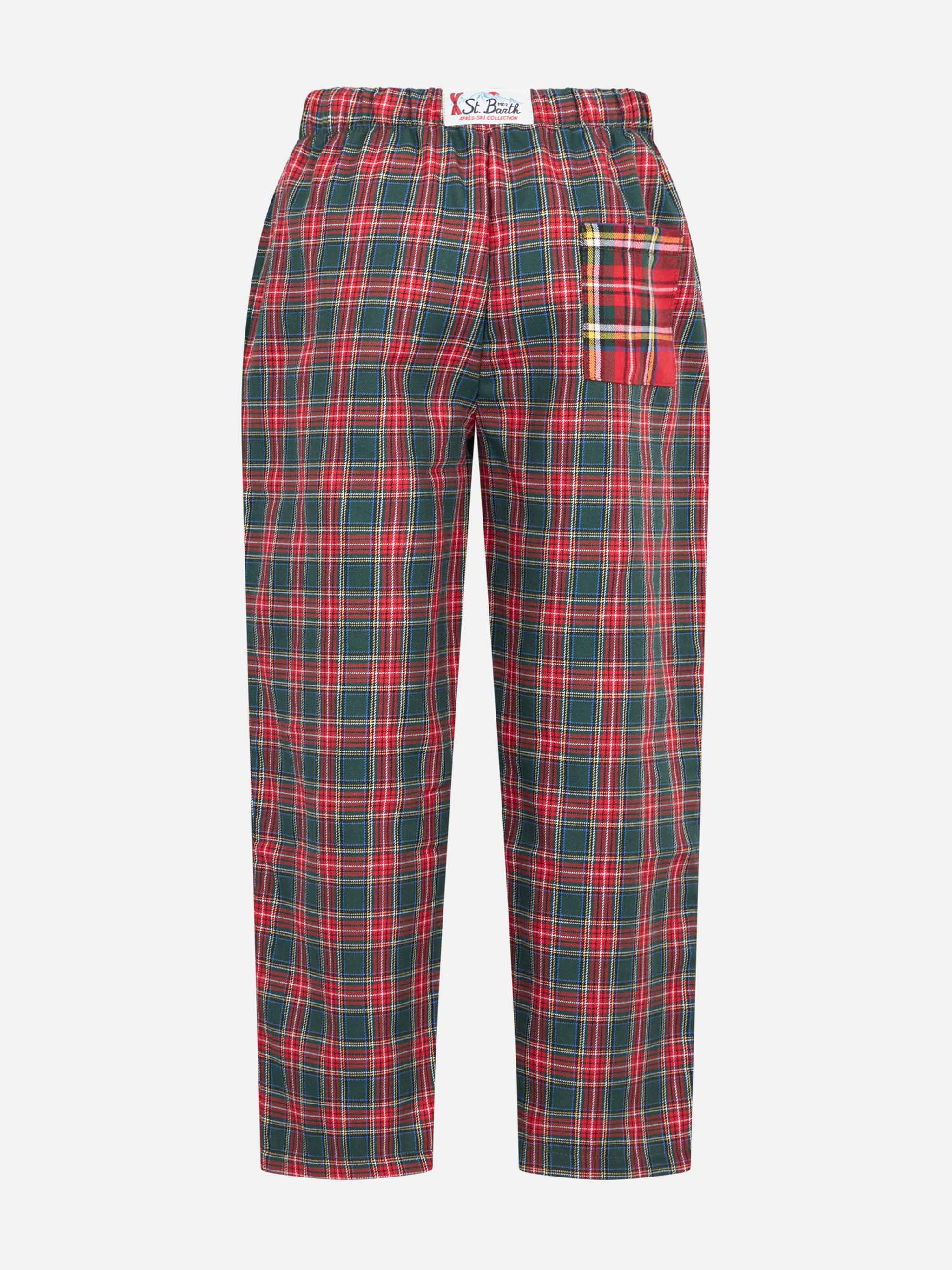 mc2-saint-barth-pantaloni-del-pigiama-da-bambino-con-stampa-tartan-rossa-e-verde image 2