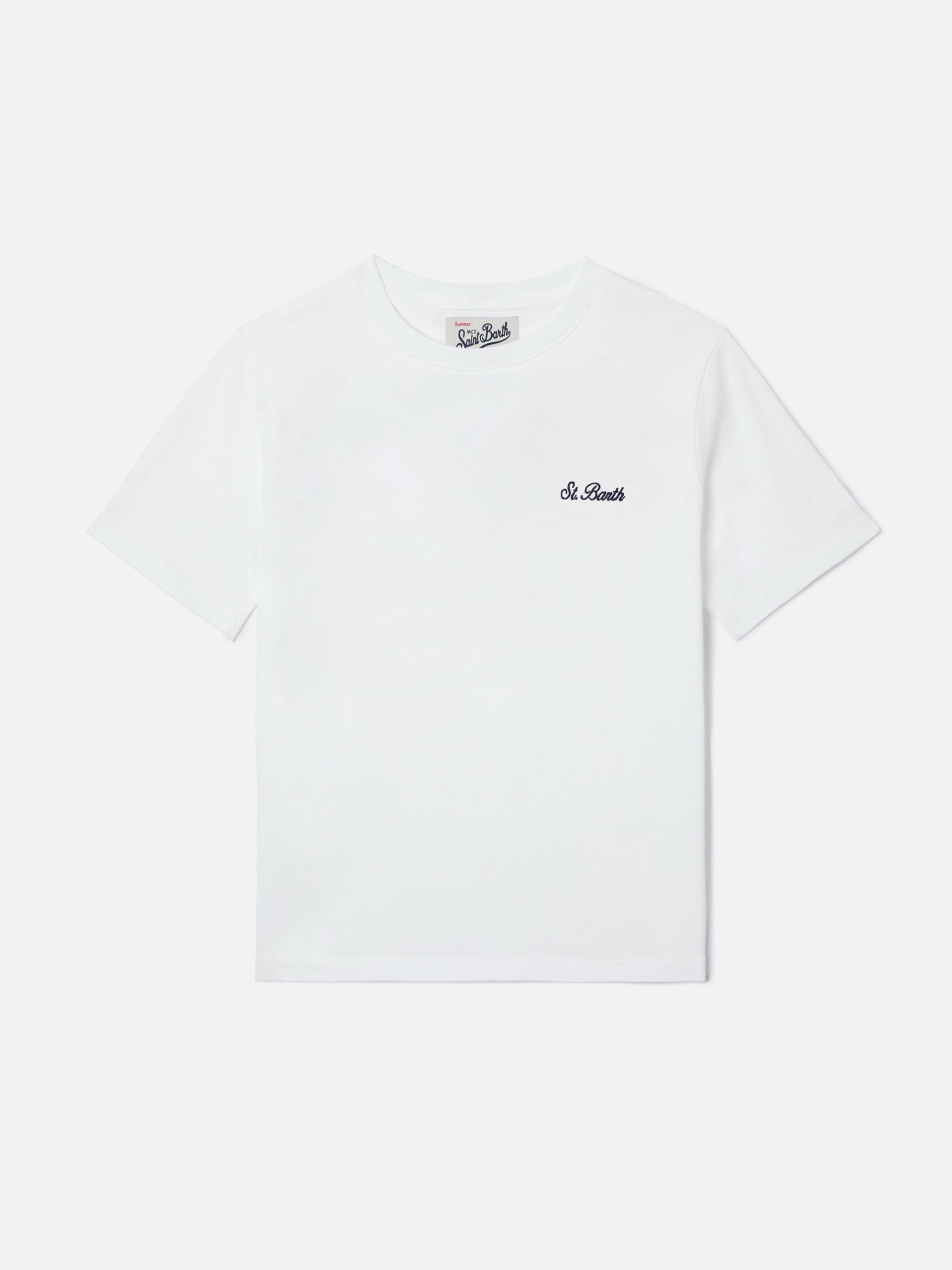 mc2-saint-barth-t-shirt-gary-jr-bambino-bianca-effetto-spugna image 1