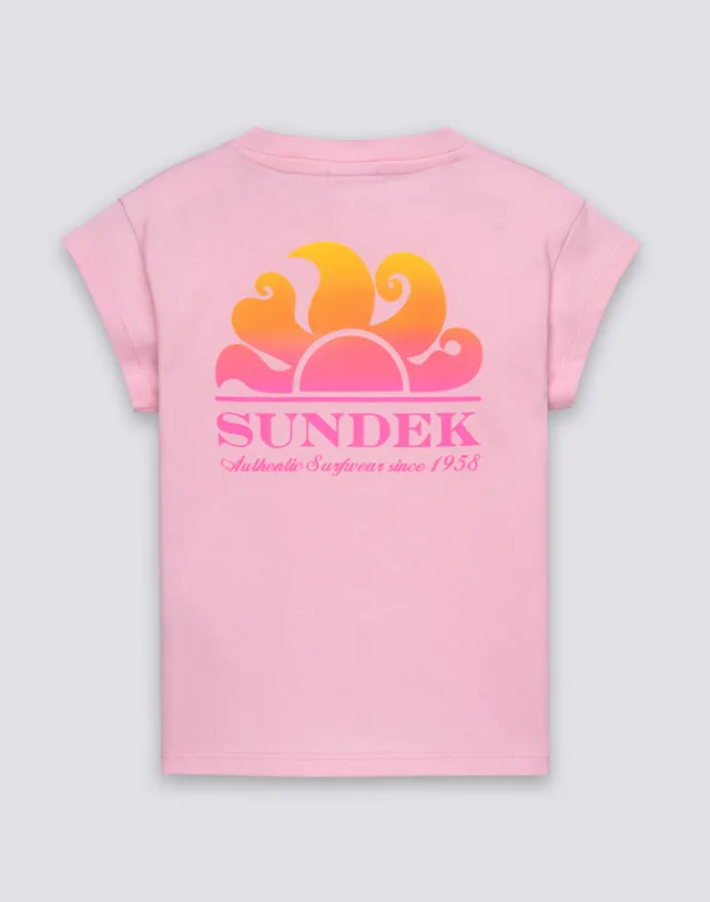 sundek-bambina-t-shirt-logo-degrad-in-jersey-di-cotone image 1