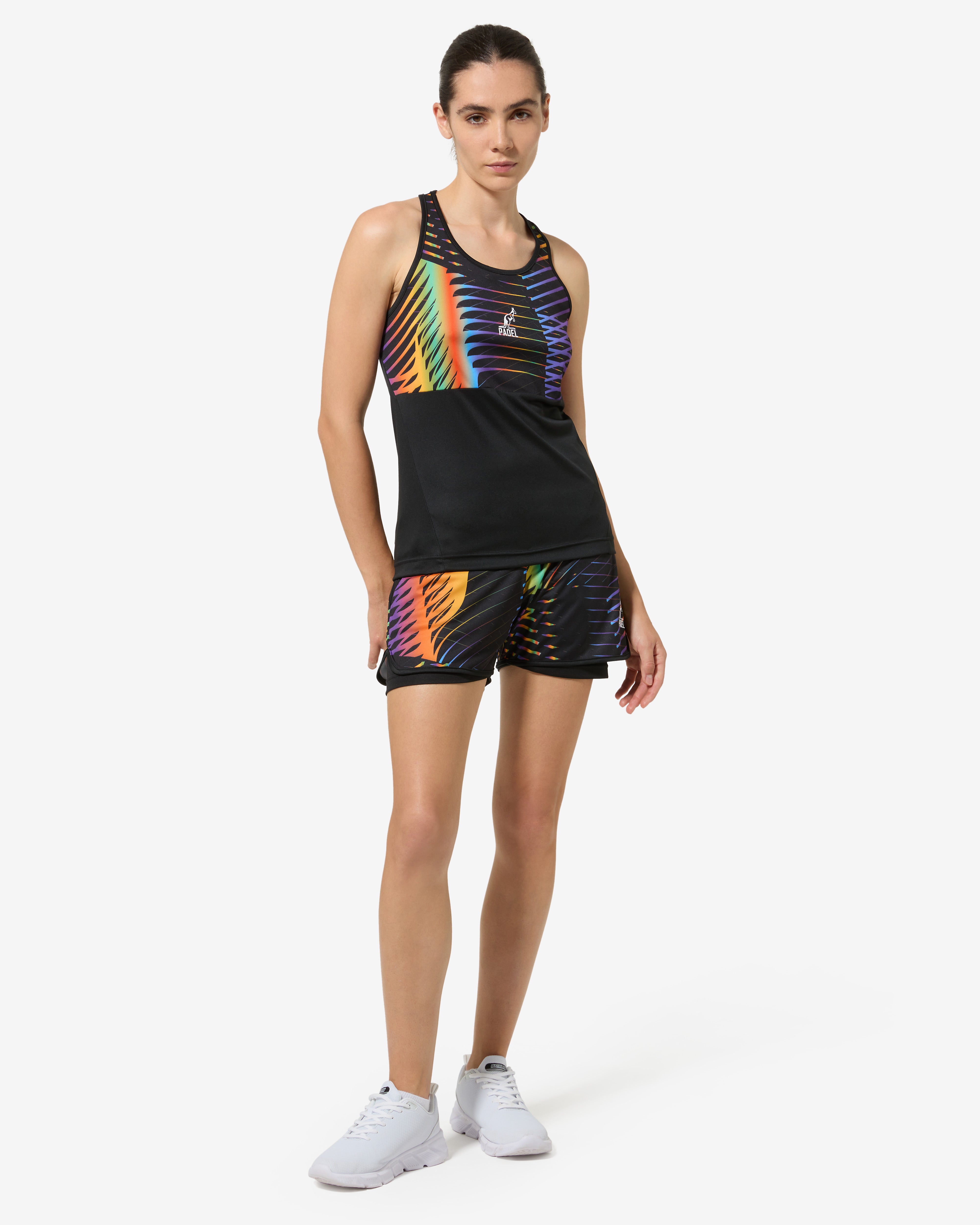 australian-chaos-short-nero-short-padel-ace-stampa-sublimatica-con-sottopantalon image 2