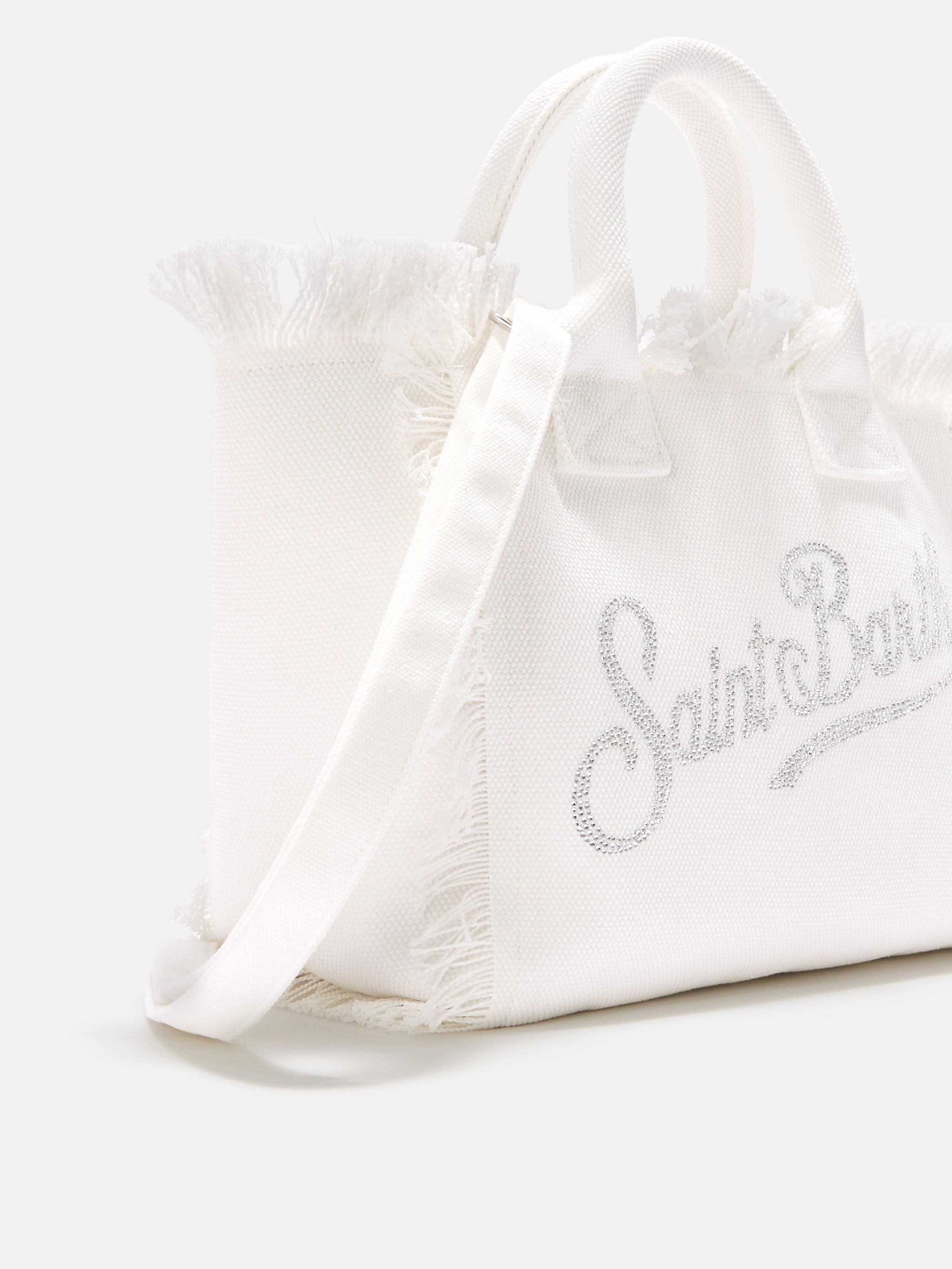 mc2-saint-barth-borsa-colette-in-canvas-bianco-con-logo-in-strass-frange-e-traco image 3