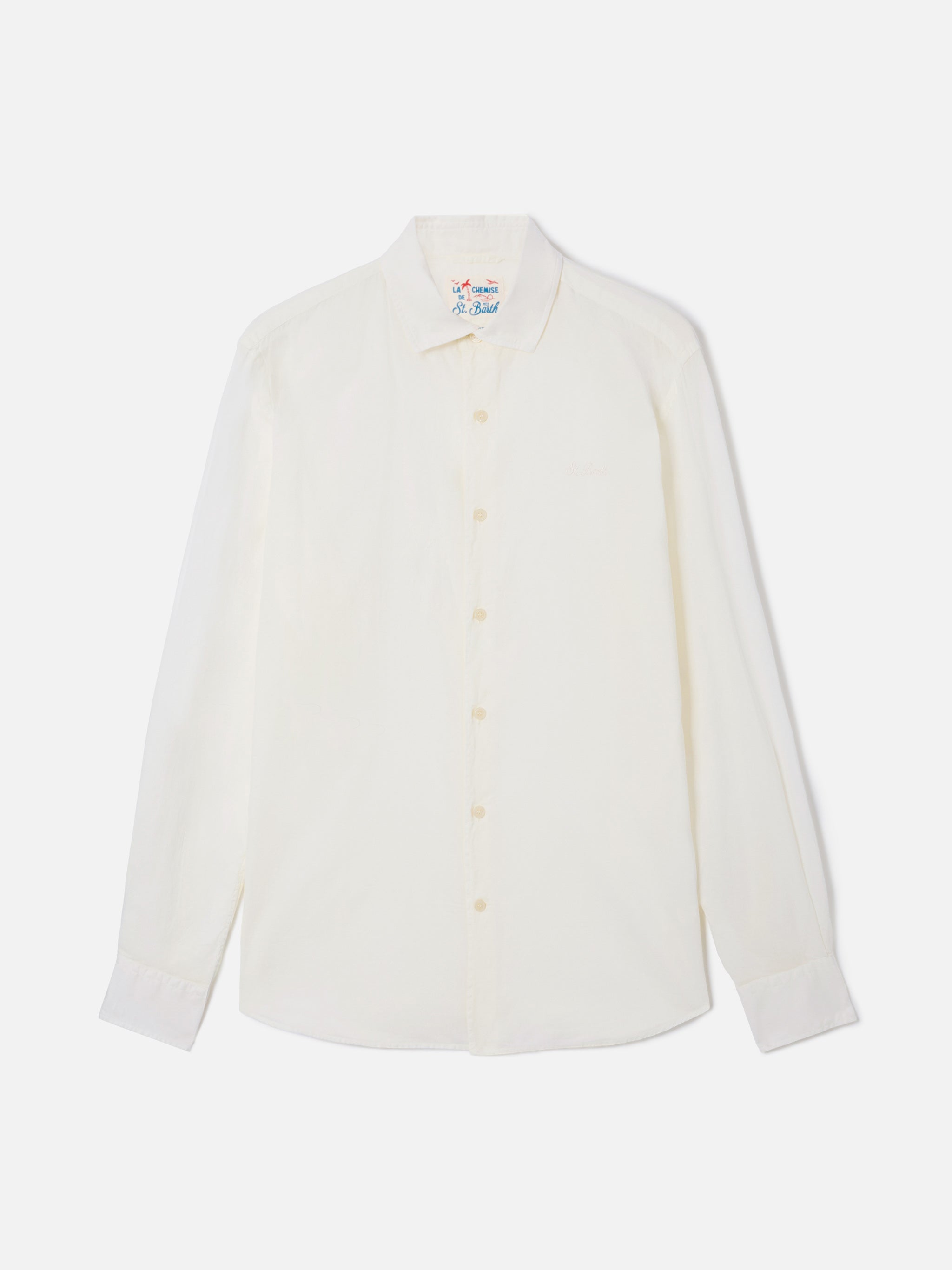 mc2-saint-barth-camicia-chemise-in-puro-cotone-voile-panna-da-uomo image 4