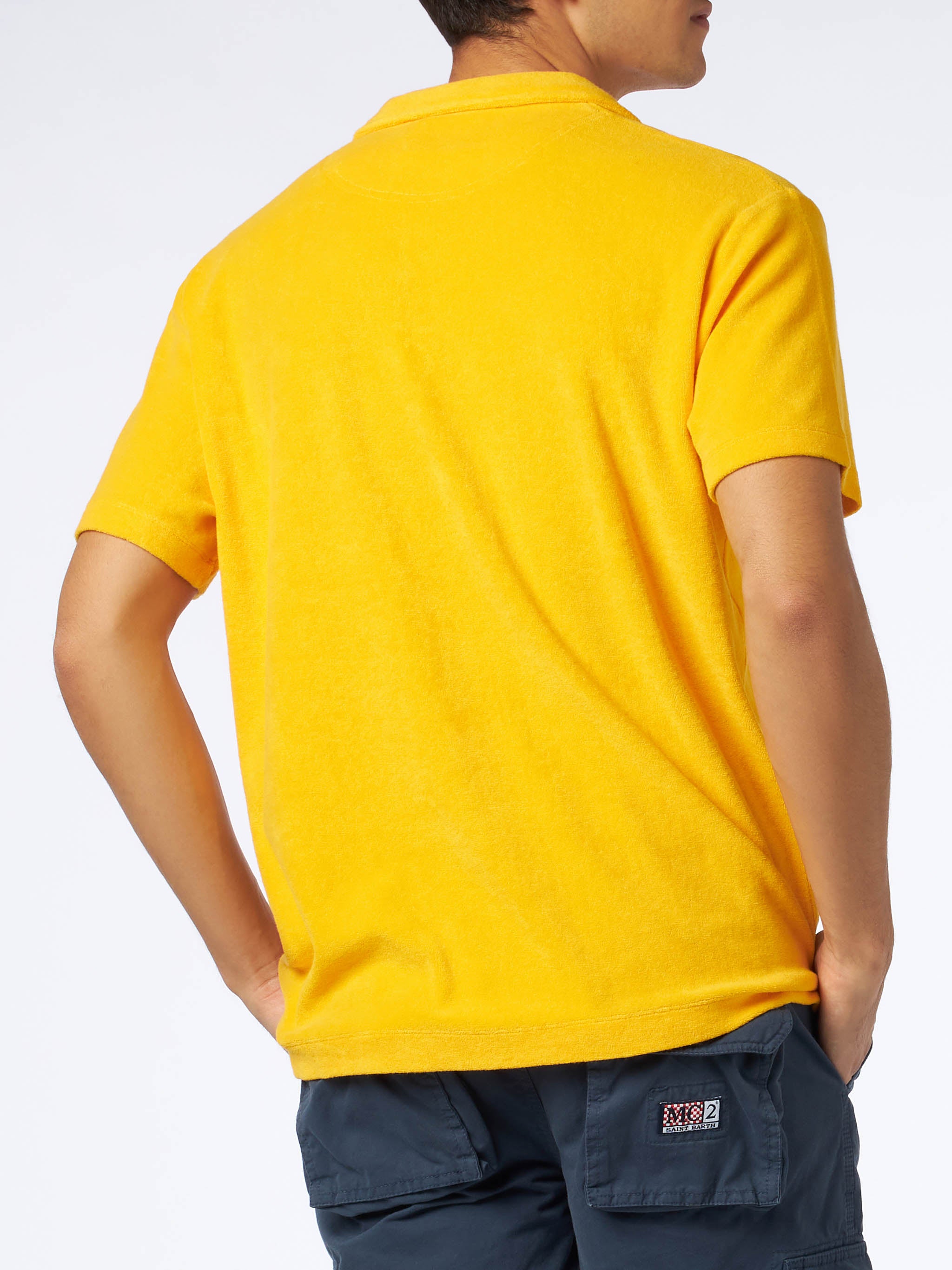 mc2-saint-barth-powel-polo-uomo-in-spugna-gialla image 3