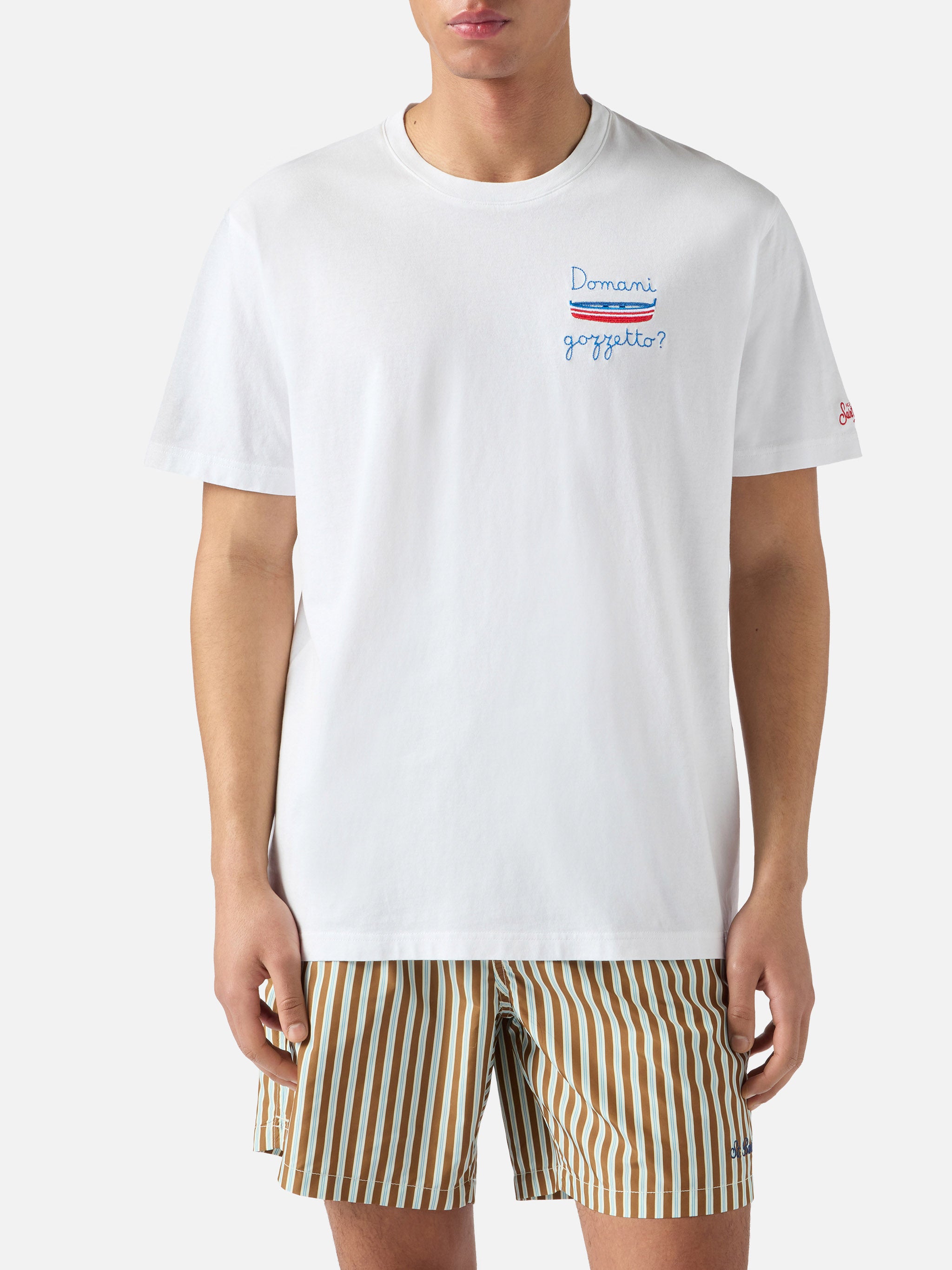 t-shirt-mc2-saint-barth-portofino-ricamo-domani-gozzetto-in-cotone-bianco image 3