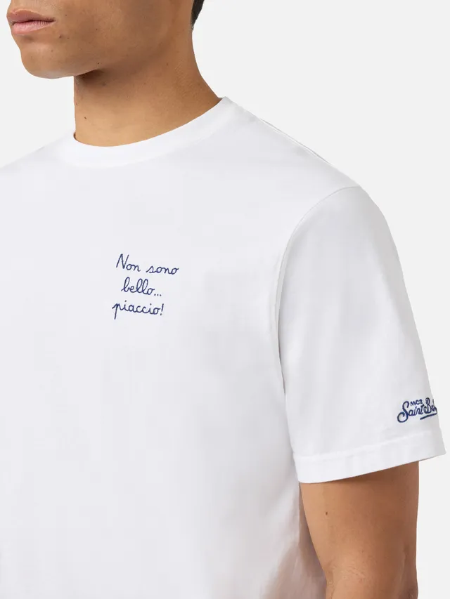 mc2-saint-barth-t-shirt-portofino-bianca-ricamo-non-sono-bello-piaccio-uomo image 1