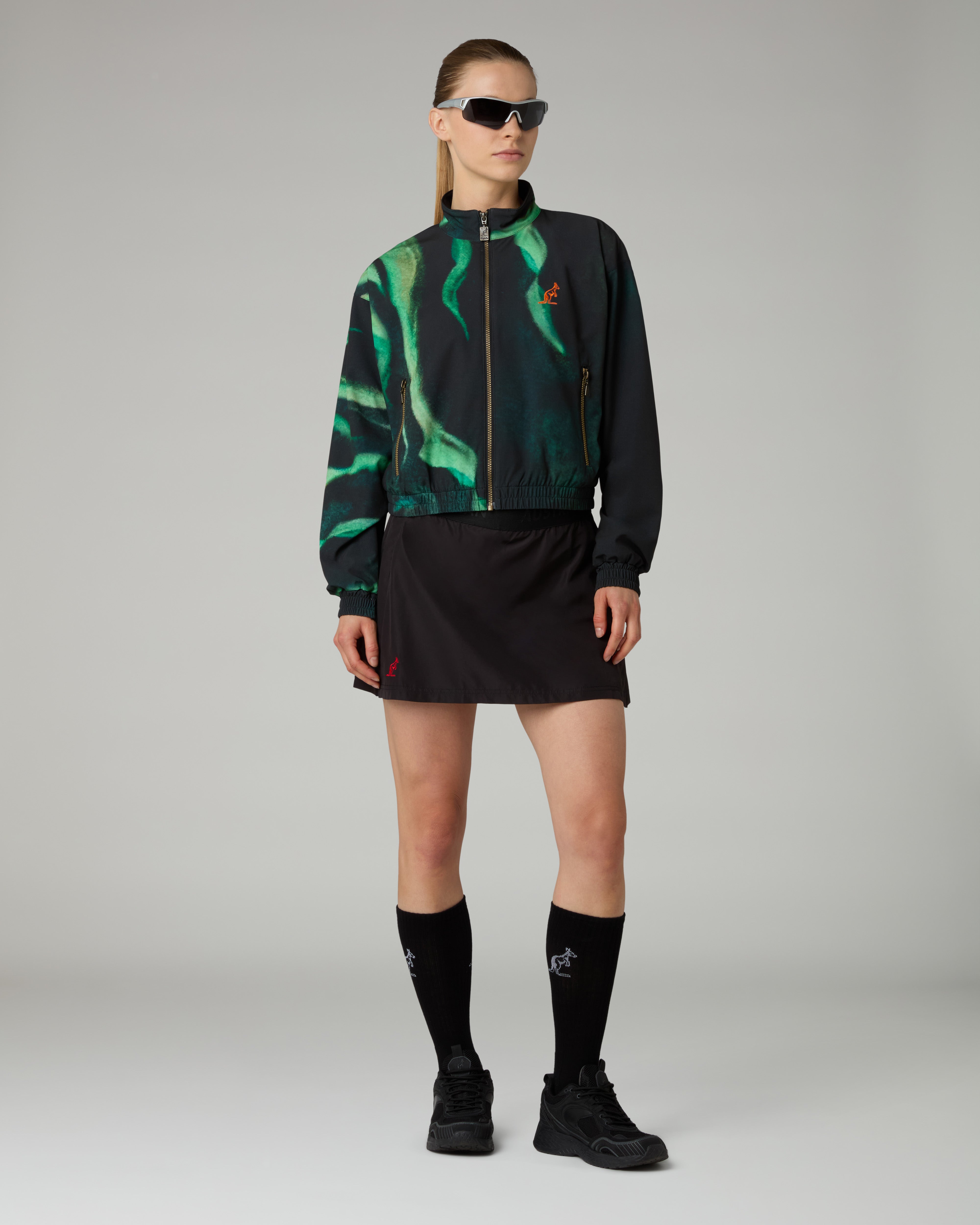 australian-blanca-track-jacket-nera-bi-elastica-slam-taglio-cropped image 2
