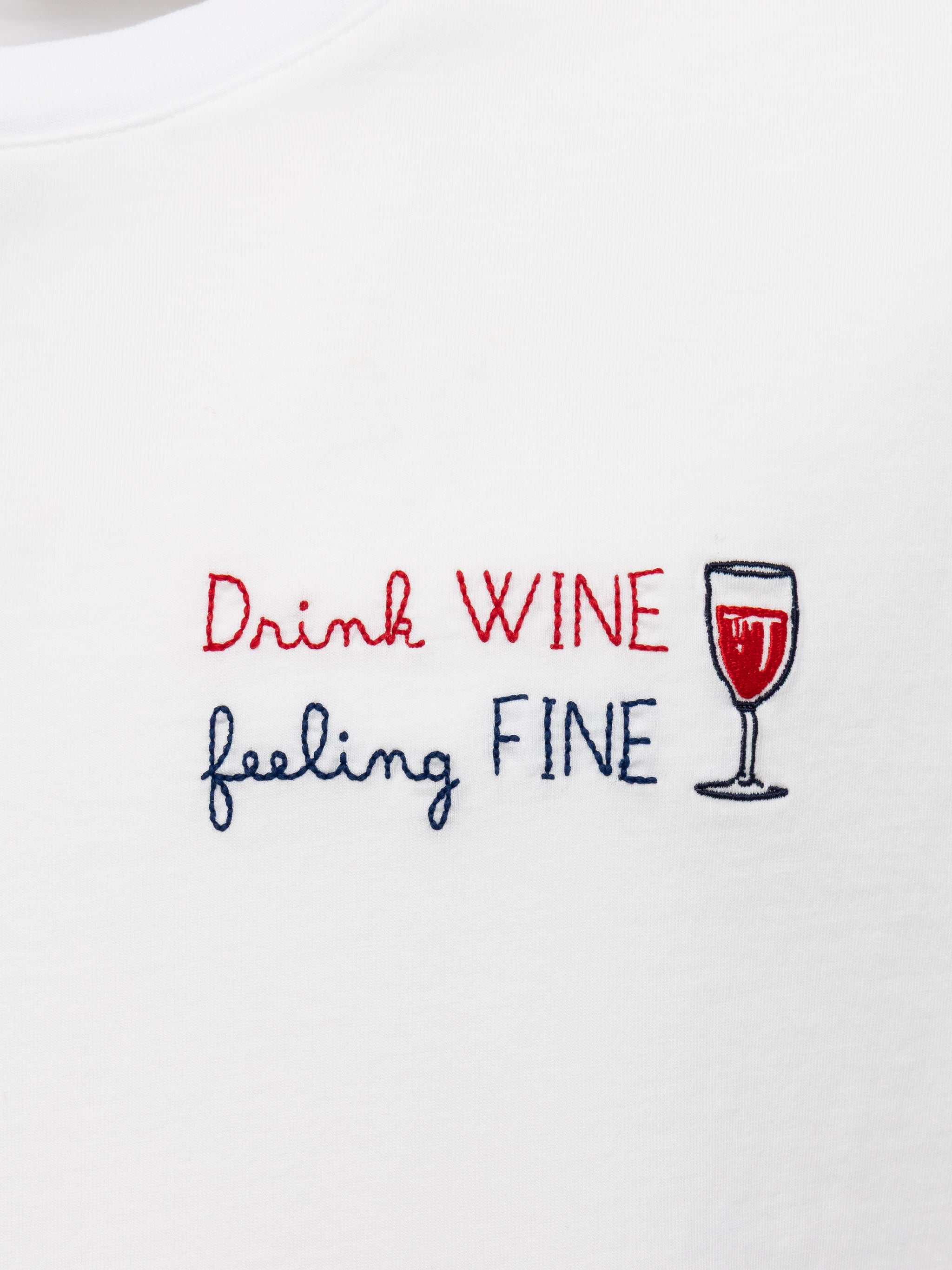 mc2-saint-barth-portofino-t-shirt-uomo-bianca-ricamo-drink-wine-feeling-fine image 5