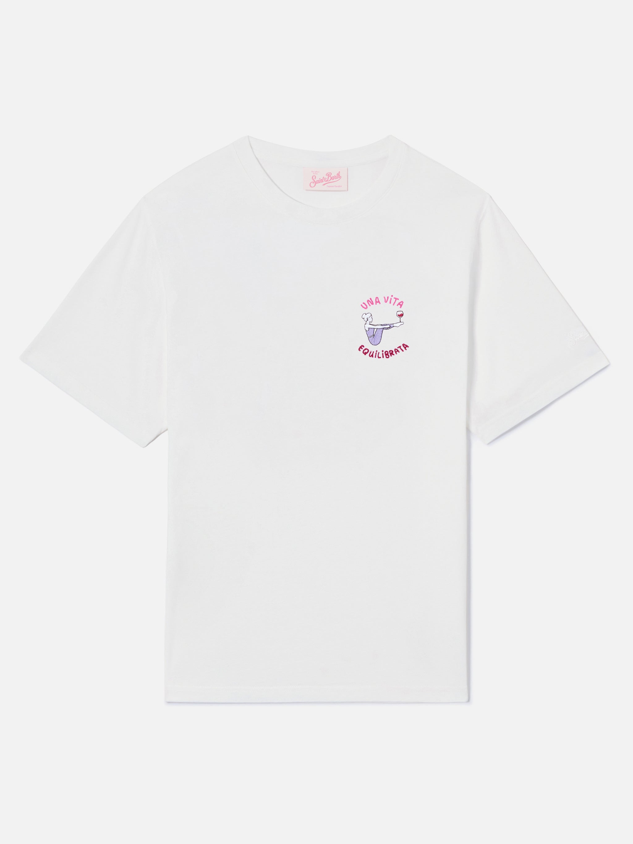 mc2-saint-barth-t-shirt-emilie-bianca-ricamo-una-vita-equilibrata-donna image 4