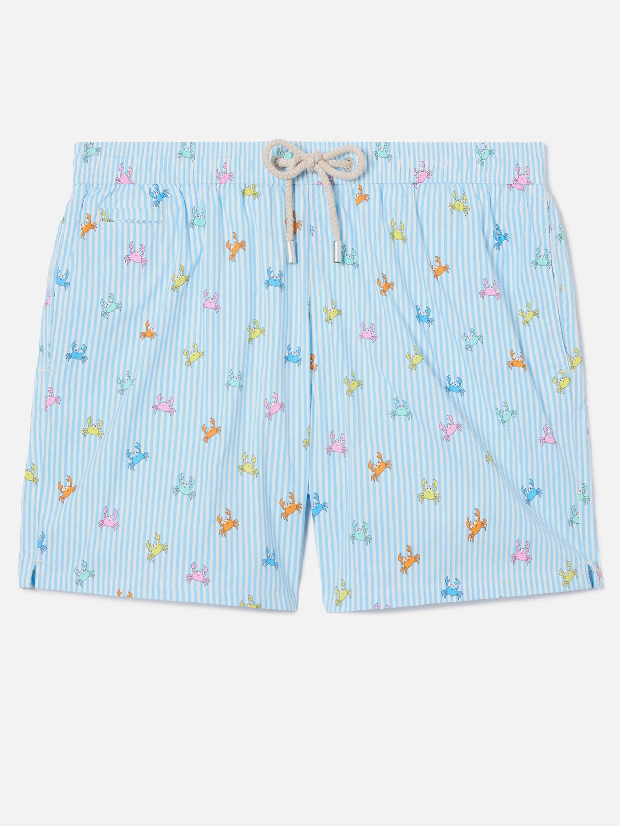 mc2-saint-barth-costume-mare-lighting-micro-azzurro-righe-granchi-uomo image 1