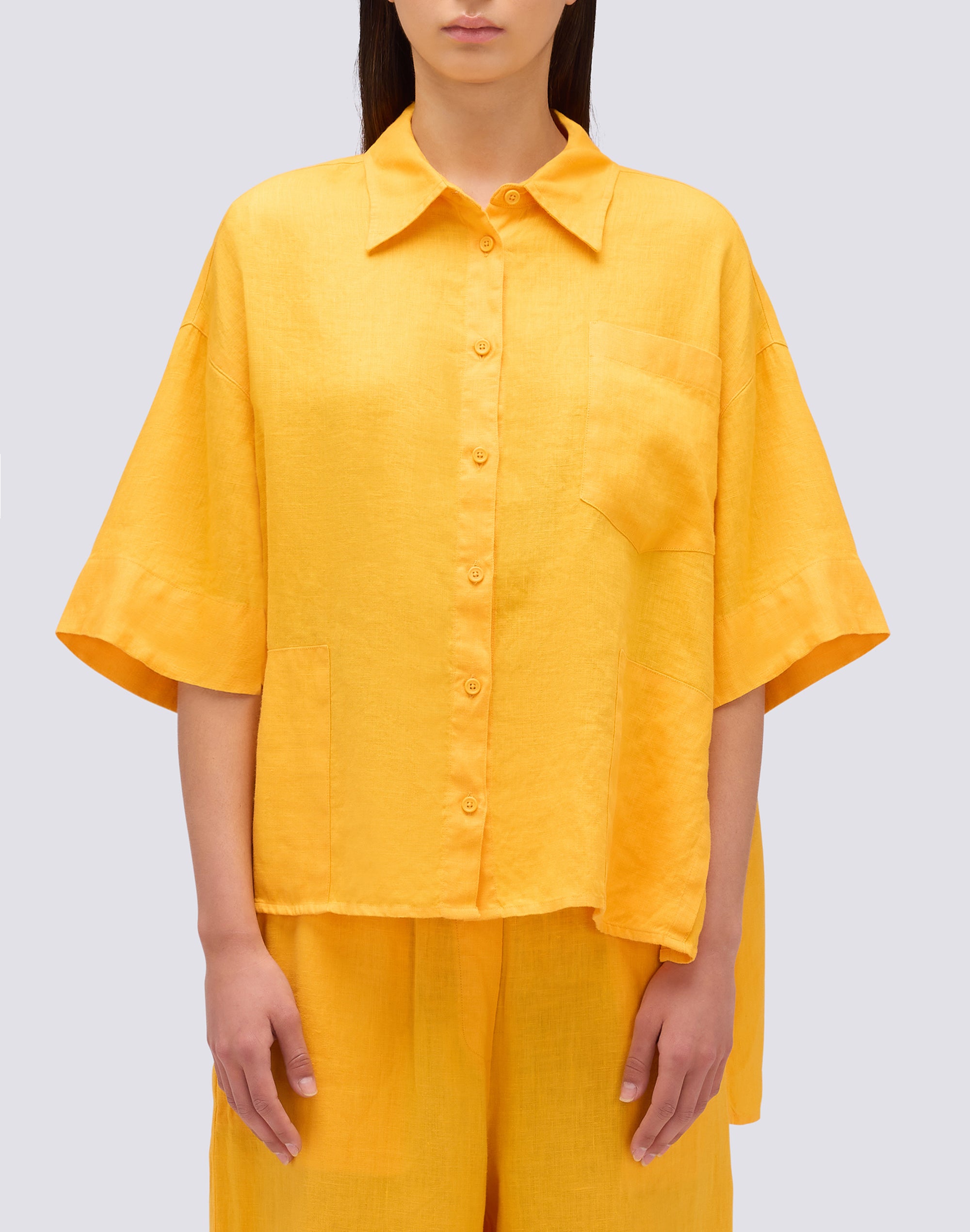 sundek-camicia-donna-in-lino-tinto-capo-con-tasca image 2
