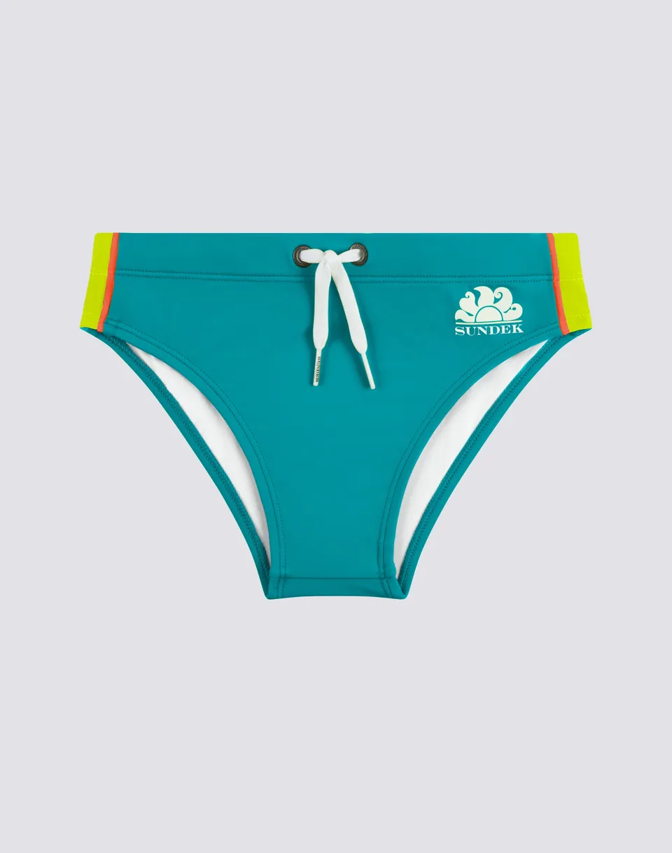 sundek-diwalter-b299ssl3000-slip-mare-bambino-tinta-unita-con-dettagli-arcobalen image 1