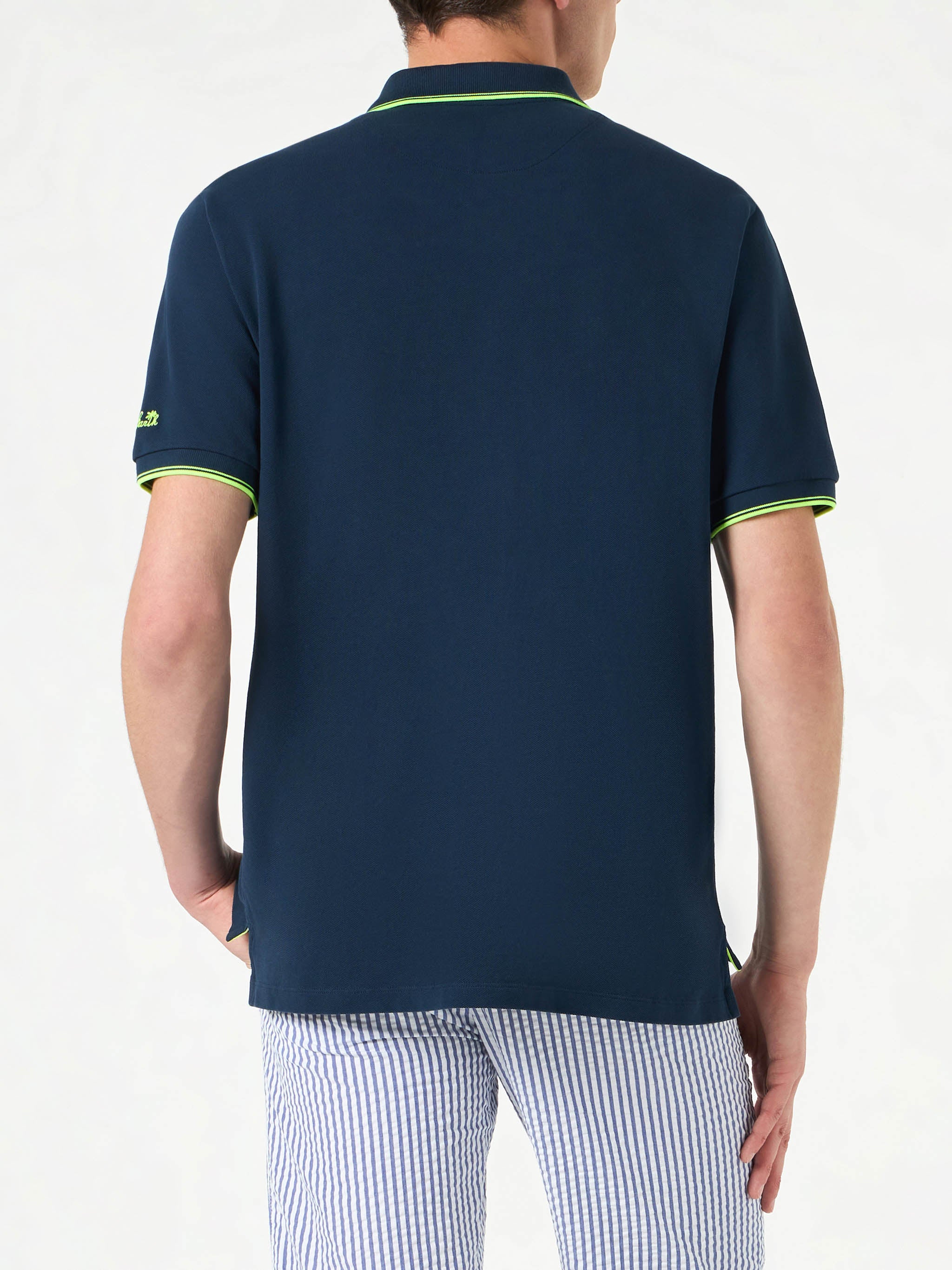 polo-mc2-saint-barth-in-piquet-di-cotone-stretch-blu-con-logo-st-barth-ricamato- image 3