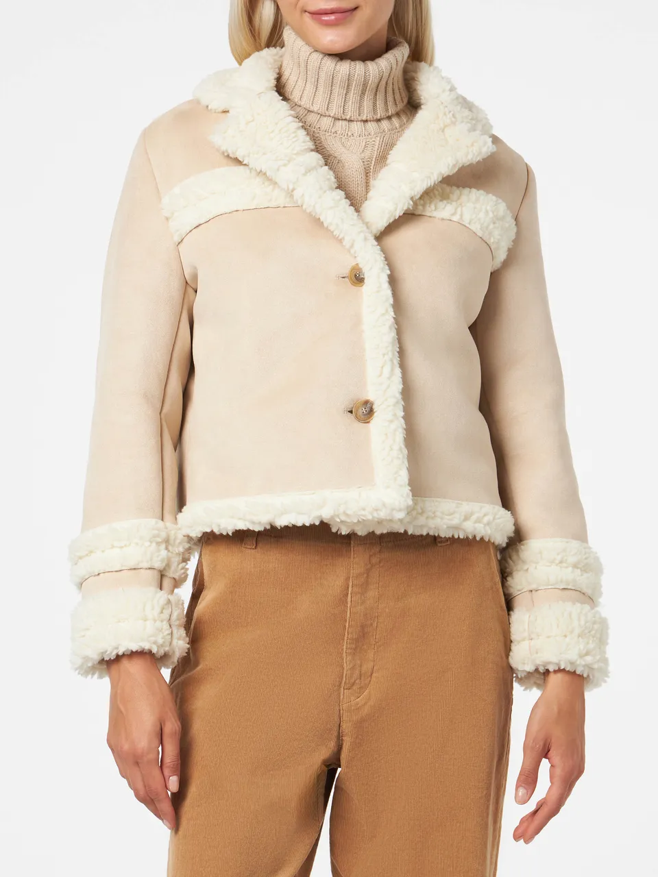 mc2-saint-barth-giacca-hella-donna-effetto-shearling-beige-corta image 1