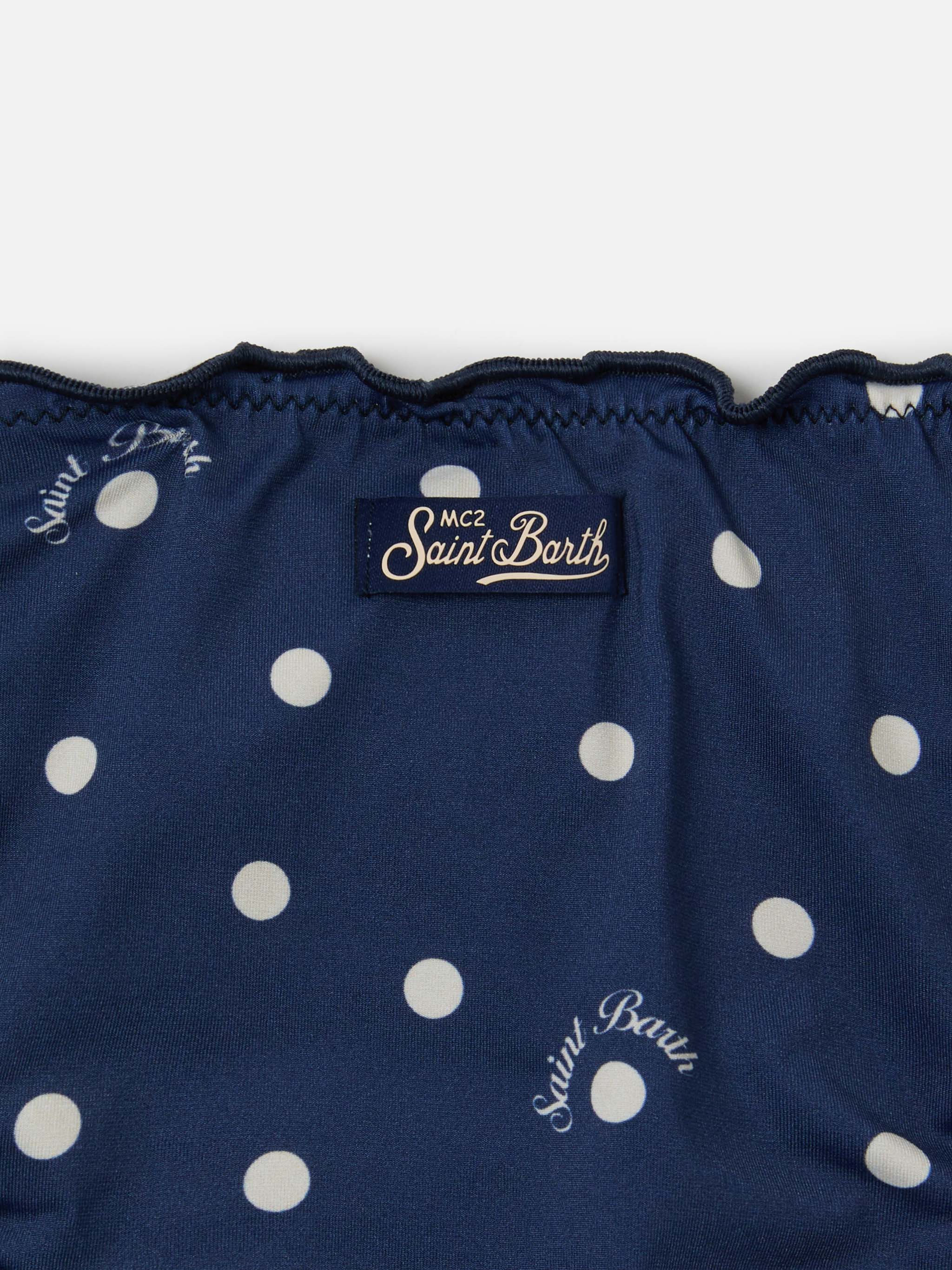 mc2-saint-barth-bikini-emy-da-bambina-navy-a-pois-con-bordi-arricciati image 3