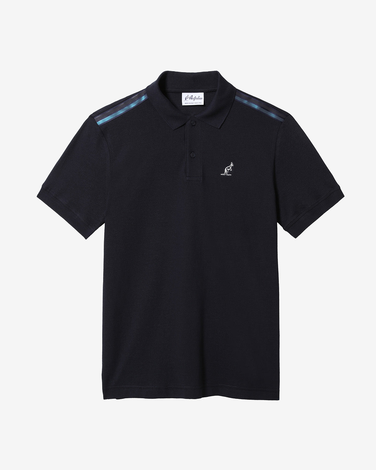australian-tape-stripe-polo-blu-navy-piquet-blue-tape image 5