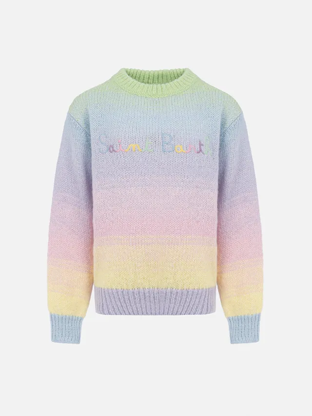 mc2-saint-barth-danya-maglione-girocollo-a-righe-multicolore-da-bambina image 1