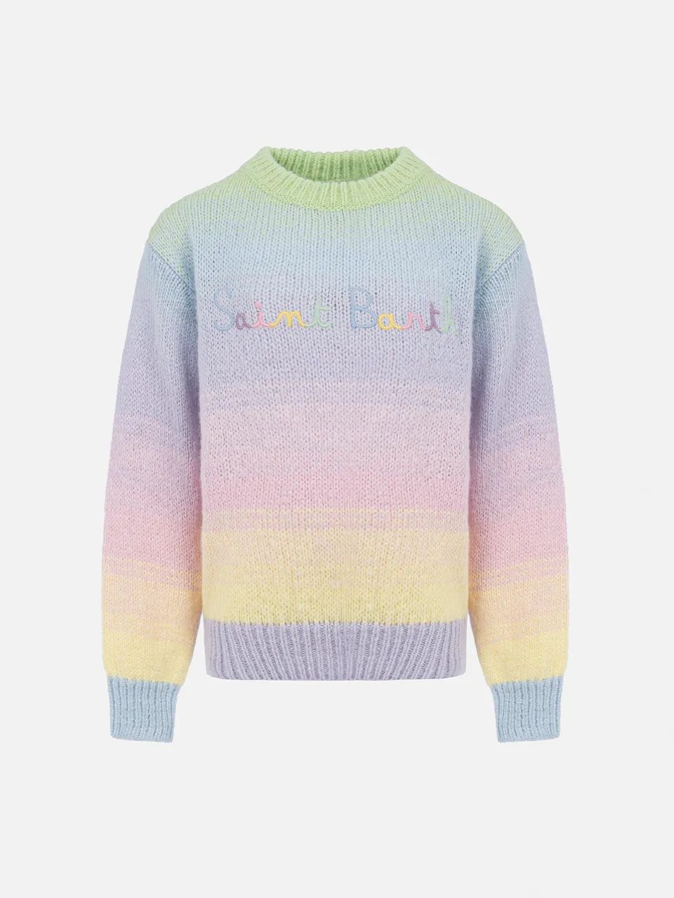 mc2-saint-barth-danya-maglione-girocollo-a-righe-multicolore-da-bambina image 1