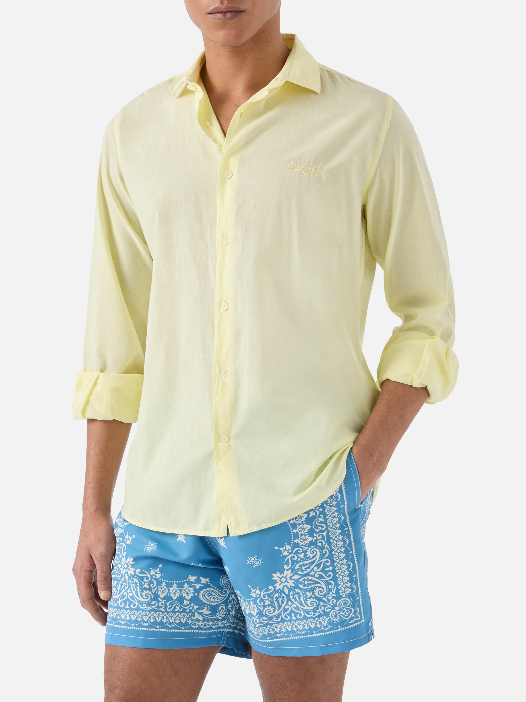 mc2-saint-barth-camicia-chemise-uomo-in-voile-cotone-burro image 1