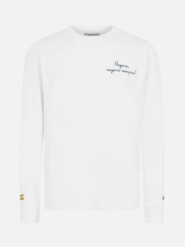 mc2-saint-barth-t-shirt-luton-ricamo-negare-negare-sempre-bianca-uomo image 1