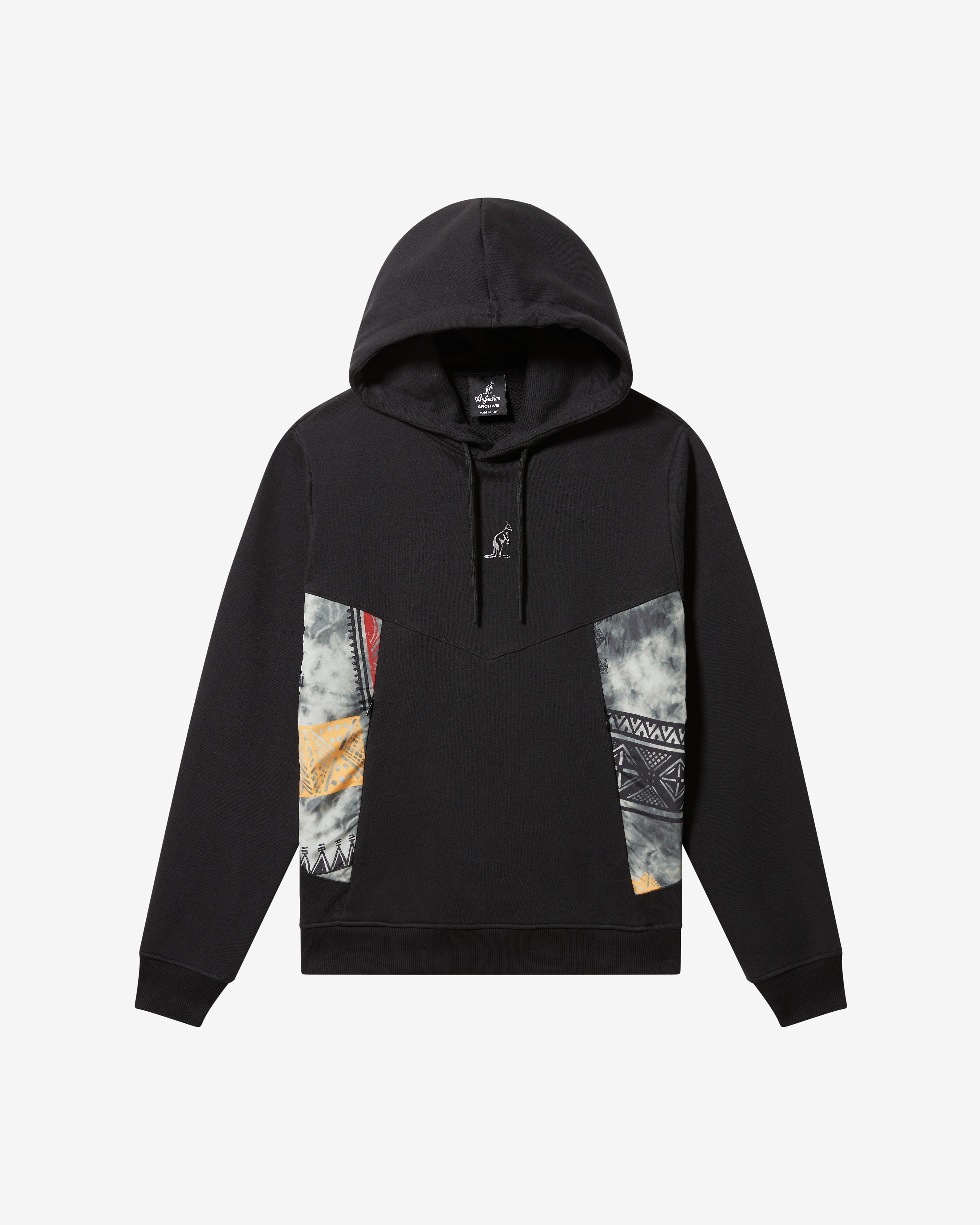 australian-ethnic-hoodie-felpa-con-cappuccio-nera-made-in-italy image 6