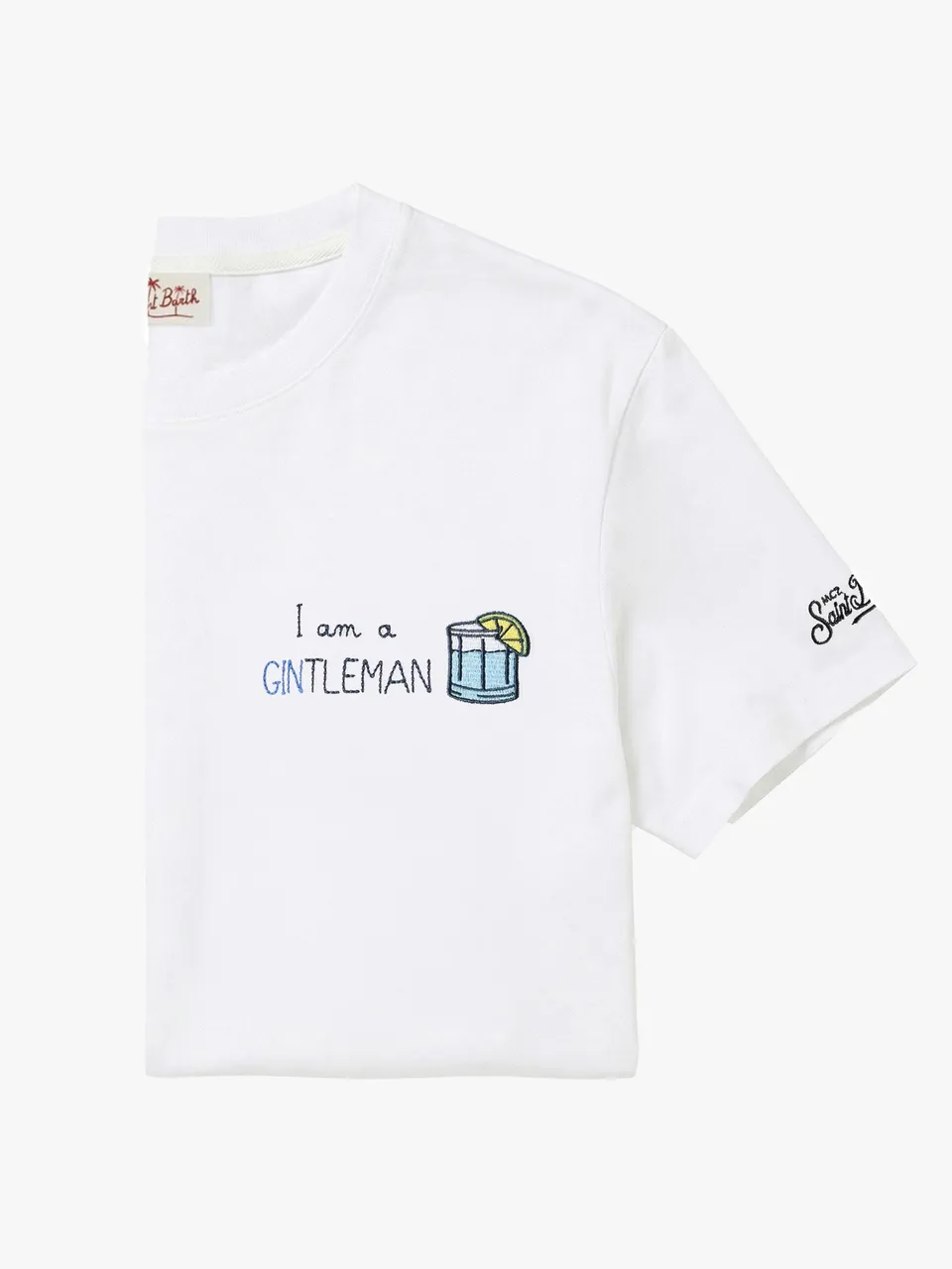 mc2-saint-barth-t-shirt-portofino-ricamo-i-am-a-gintleman-cotone-bianco-vestibil image 1