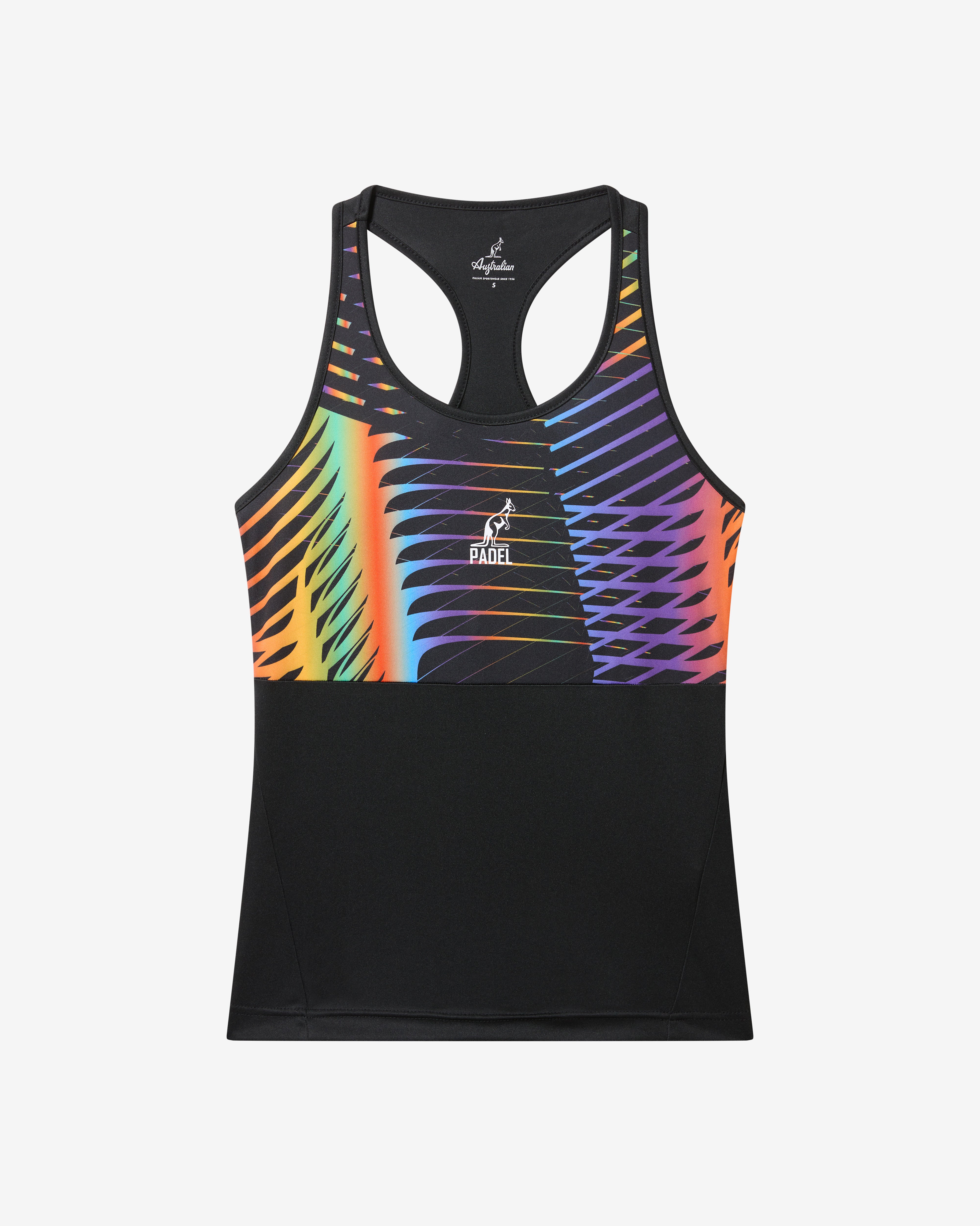australian-chaos-tank-top-padel-in-tessuto-ace-nero-performance image 5