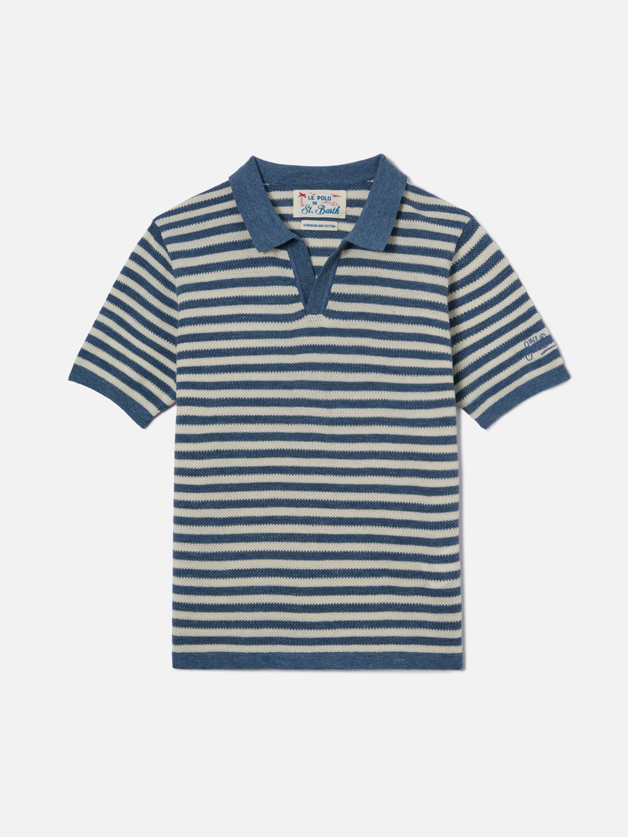 mc2-saint-barth-sloan-jr-polo-bambino-a-righe-blu image 1