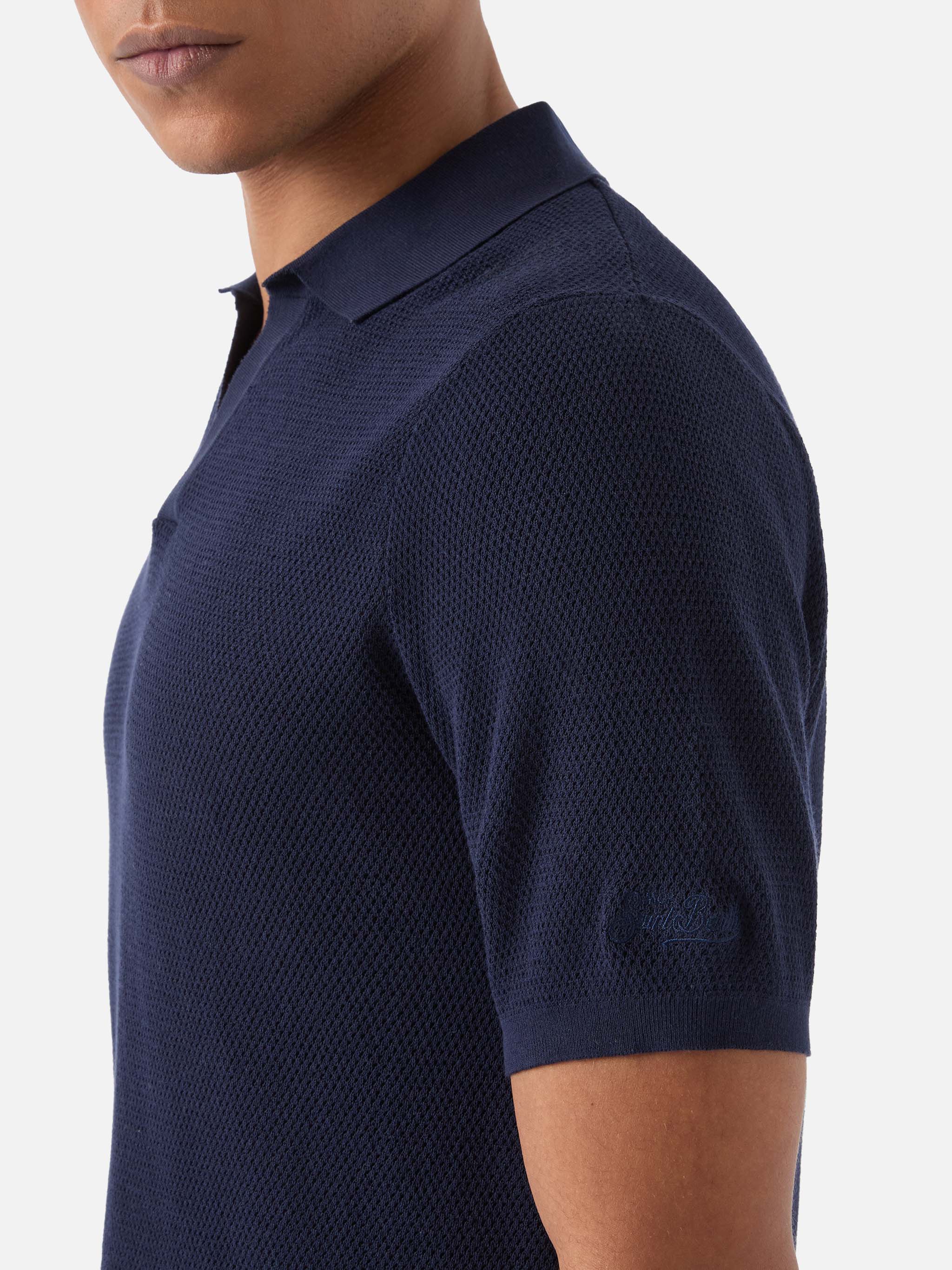 mc2-saint-barth-sloan-mesh-polo-uomo-blu-in-cotone-high-twist image 4