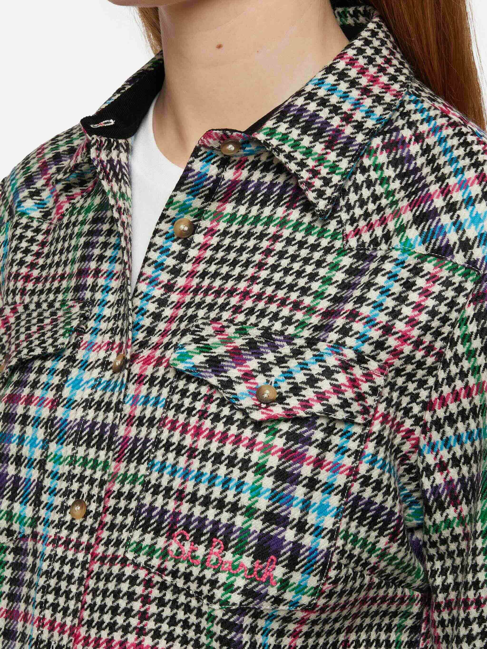 mc2-saint-barth-deer-camicia-donna-lana-principe-di-galles image 2