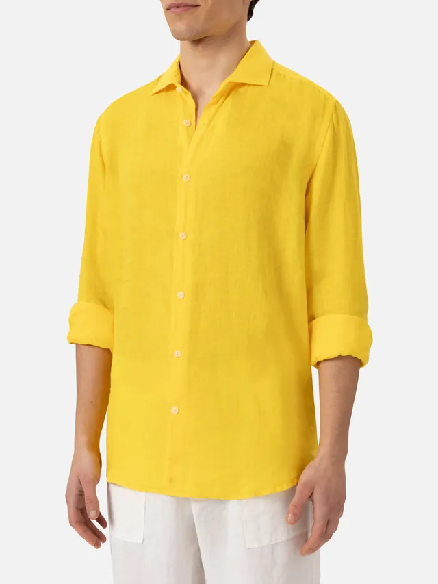 mc2-saint-barth-camicia-pamplona-in-lino-gialla-uomo image 1