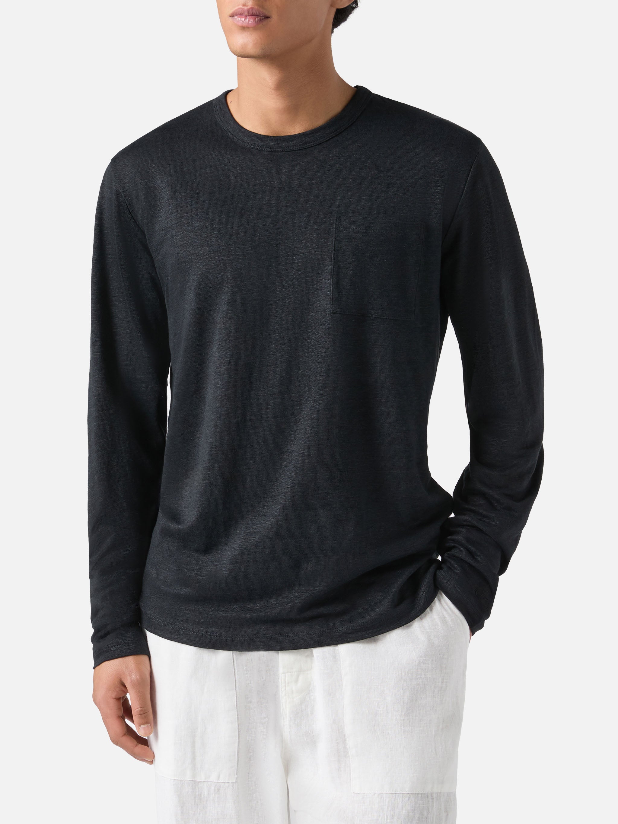 mc2-saint-barth-ecstasea-t-shirt-uomo-in-lino-nero image 2