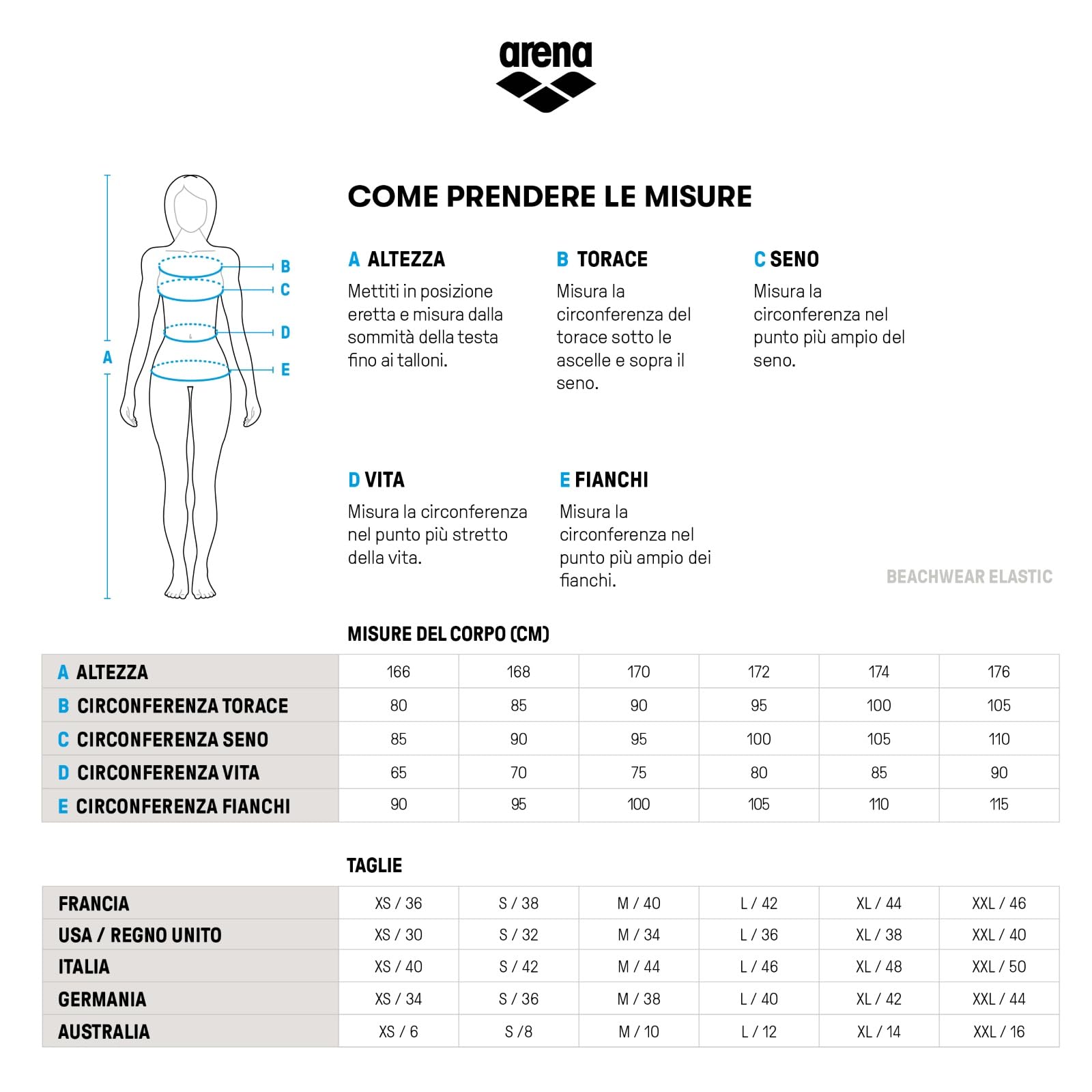 arena-allover-bikini-a-fascia-donna-due-pezzi-con-coppe-removibili image 6