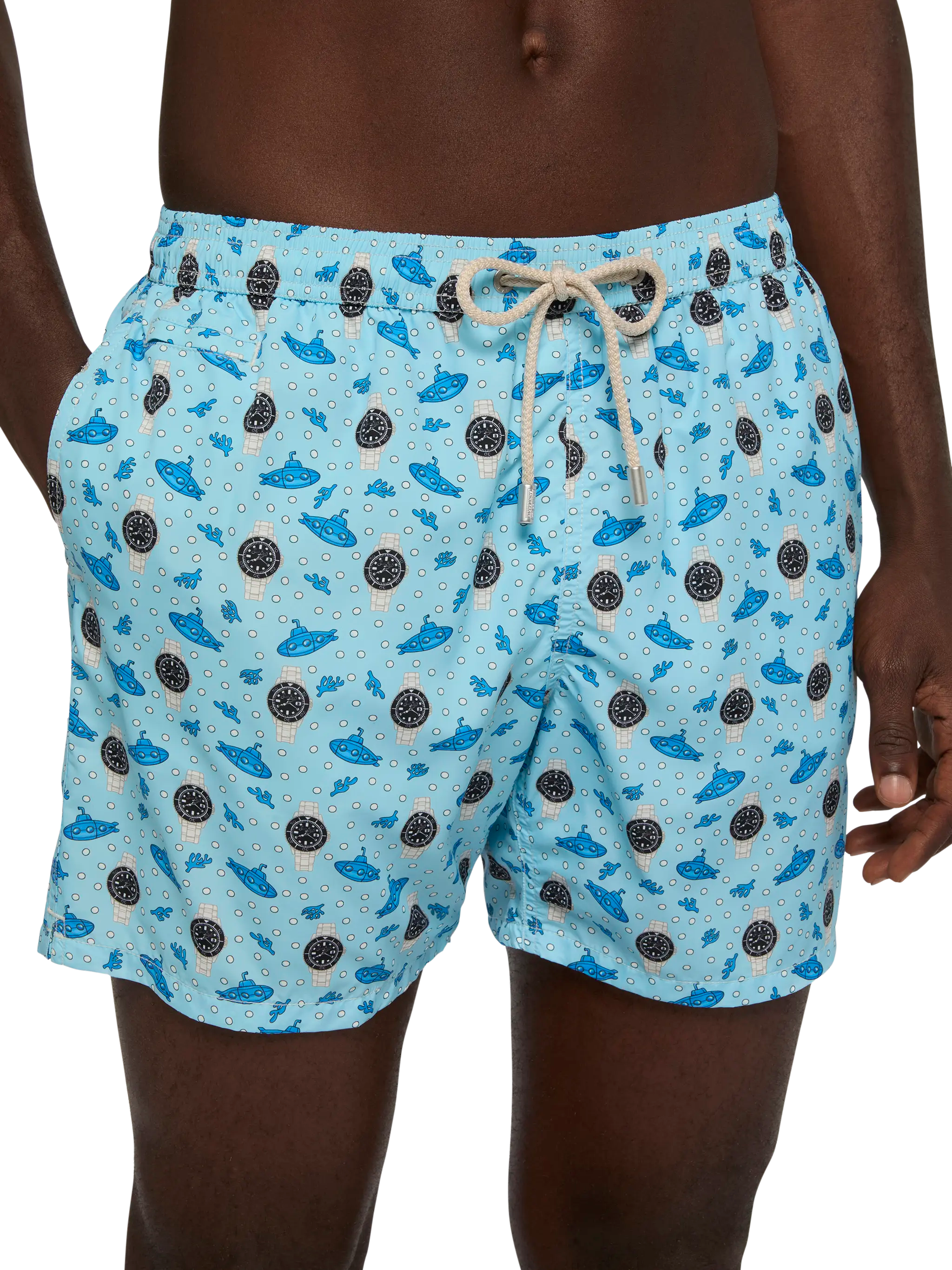 mc2-saint-barth-lighting-costume-mare-uomo-stampa-orologi-azzurro image 4
