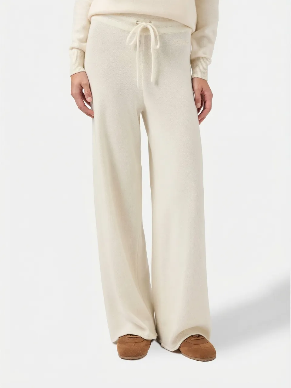 mc2-saint-barth-pantaloni-a-palazzo-in-maglia-misto-cashmere-bianco-sporco image 1