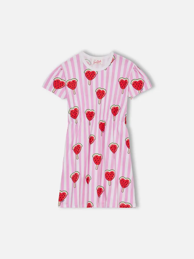 mc2-saint-barth-leila-abito-in-jersey-di-cotone-da-bambina-stampa-anguria-rosa image 1