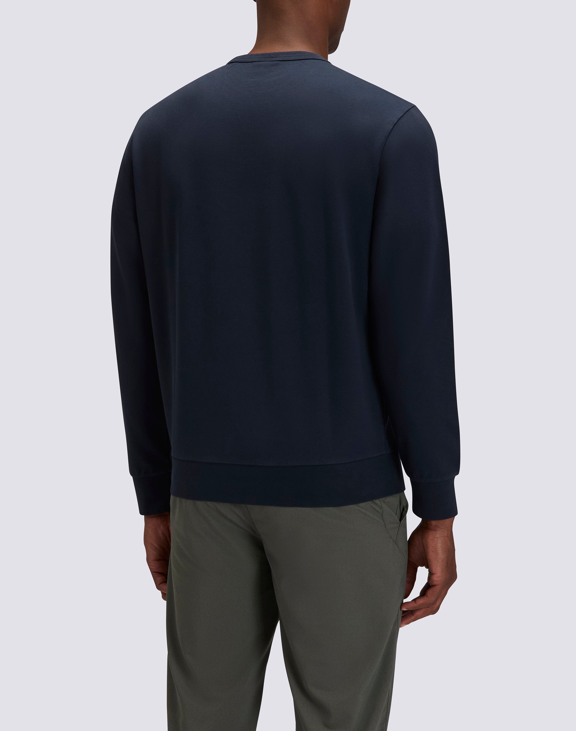 sundek-m430jhf9500-felpa-uomo-girocollo-degarzata-logo-ricamato image 2
