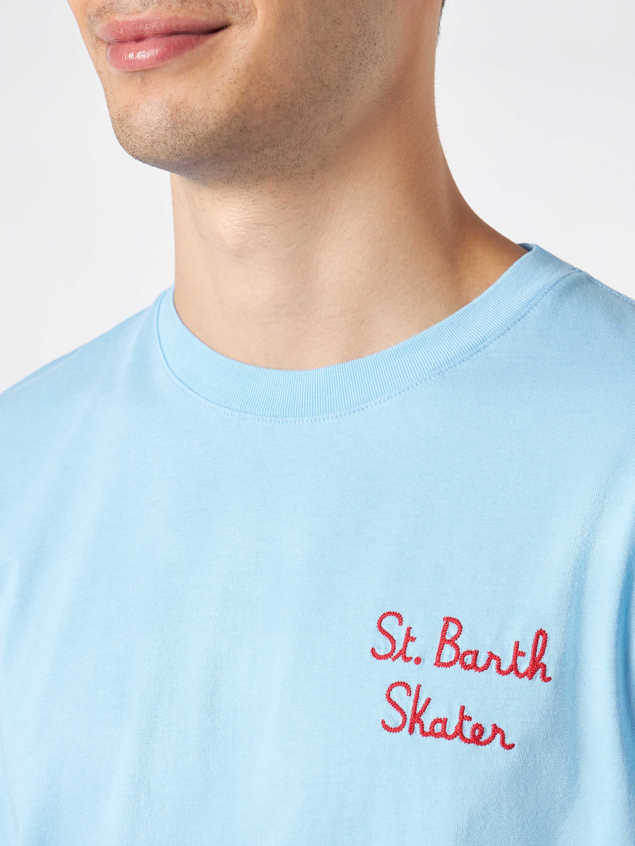mc2-saint-barth-t-shirt-uomo-bart-simpson-skater-special-edition-azzurra-cotone image 2