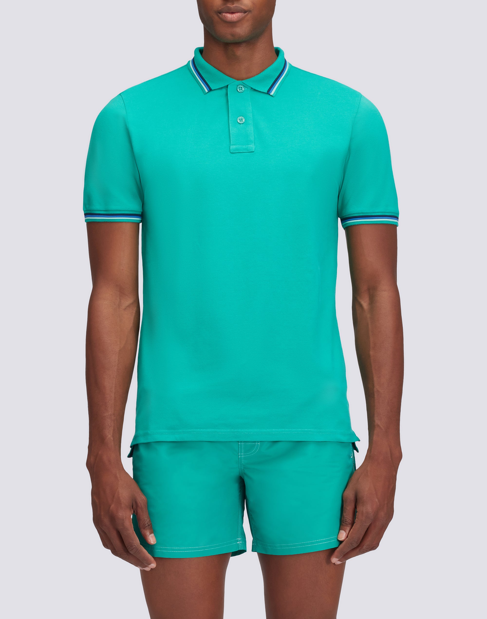 sundek-brice-polo-uomo-in-cotone-piquet-con-bande-tricolor image 2