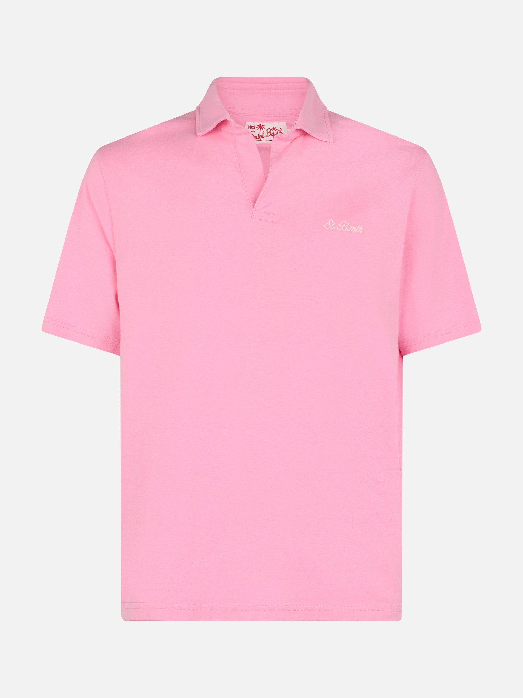 mc2-saint-barth-polo-uomo-brighton-rosa-in-cotone-jersey-tinta-unita image 5