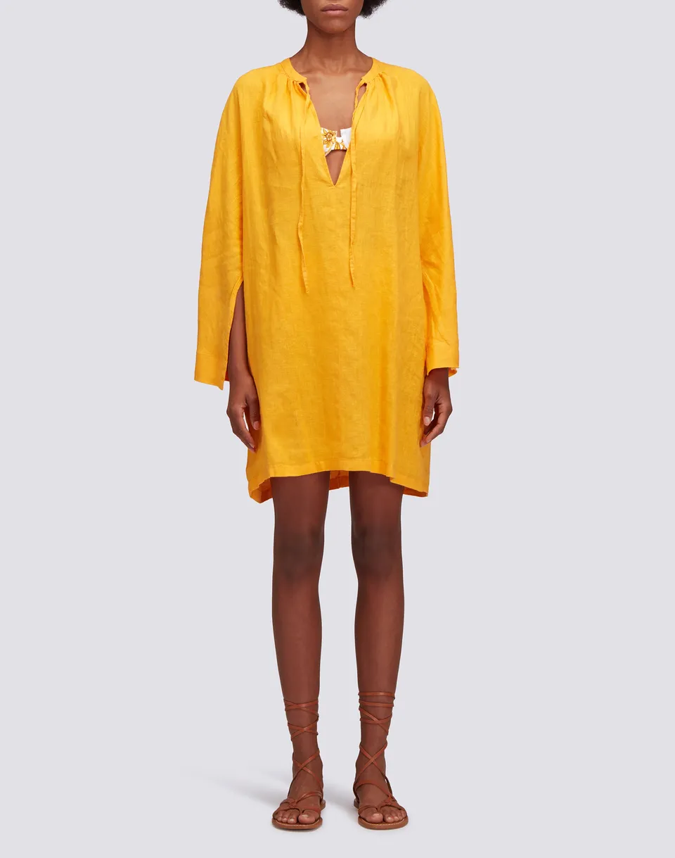 sundek-abito-corto-donna-in-lino-collo-coreana image 1