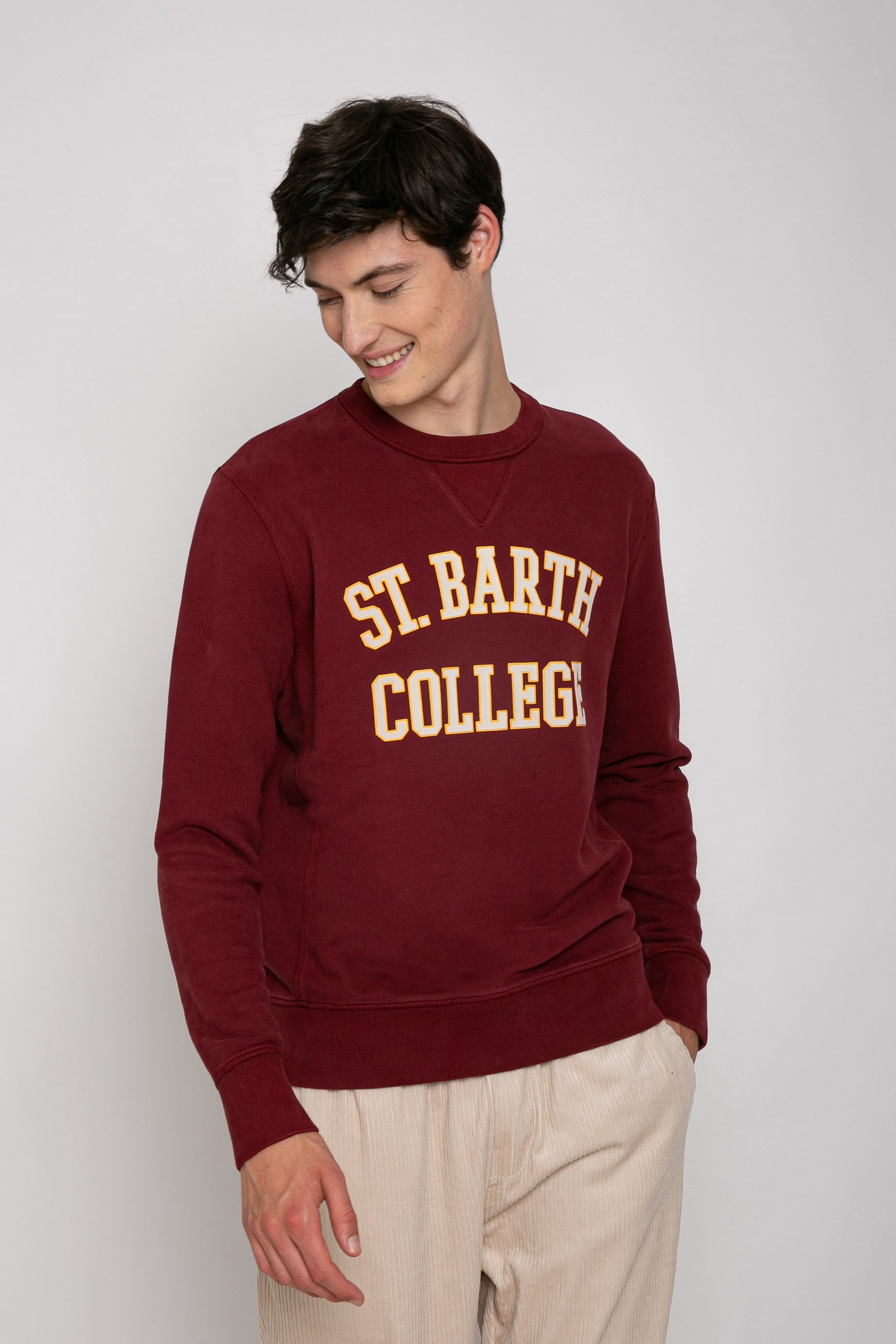 mc2-saint-barth-felpa-girocollo-st-barth-college-bordeaux-uomo image 3
