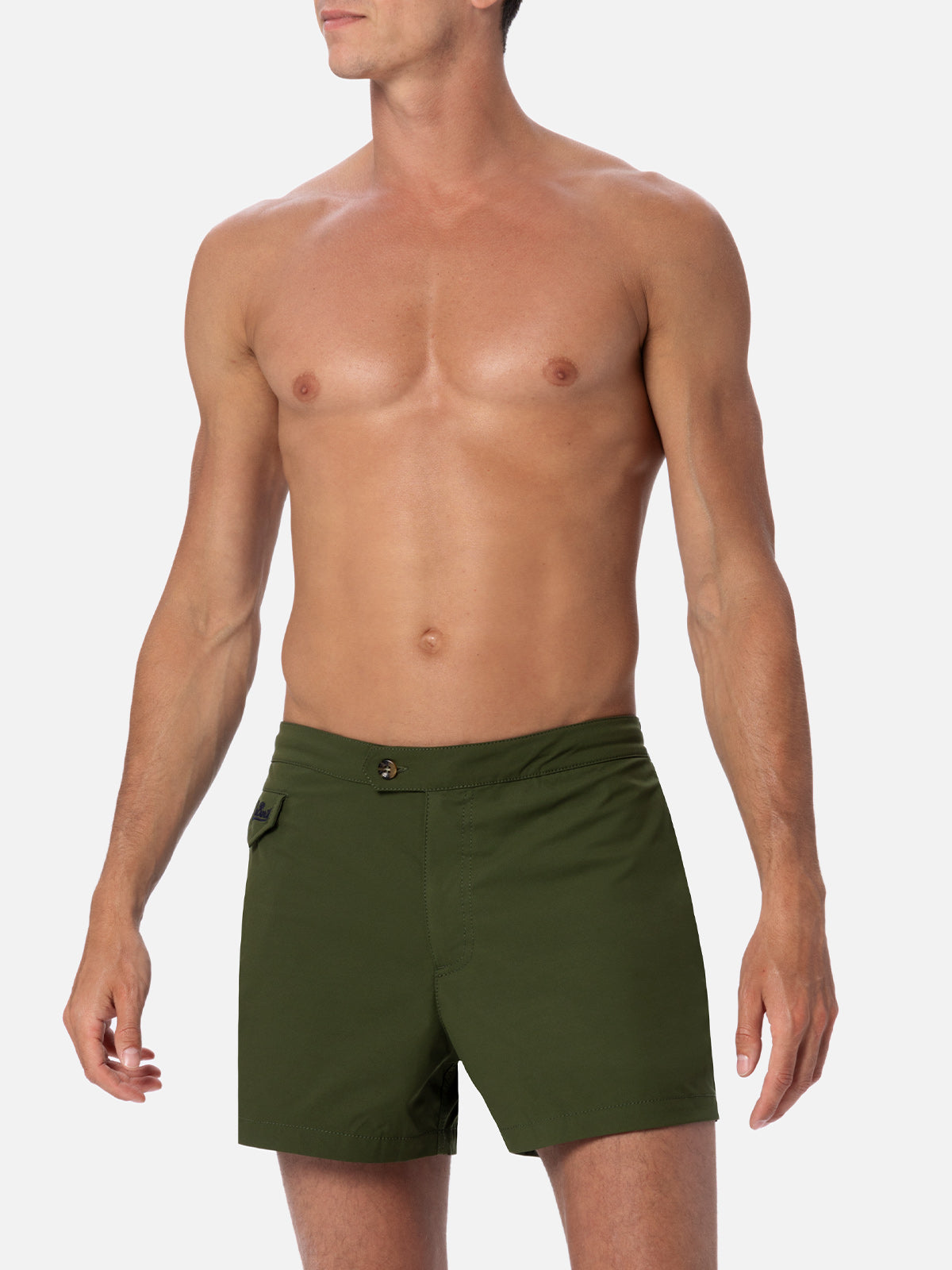 costume-da-bagno-uomo-mc2-saint-barth-harrys-verde-militare-tinta-unita-vestibil image 3