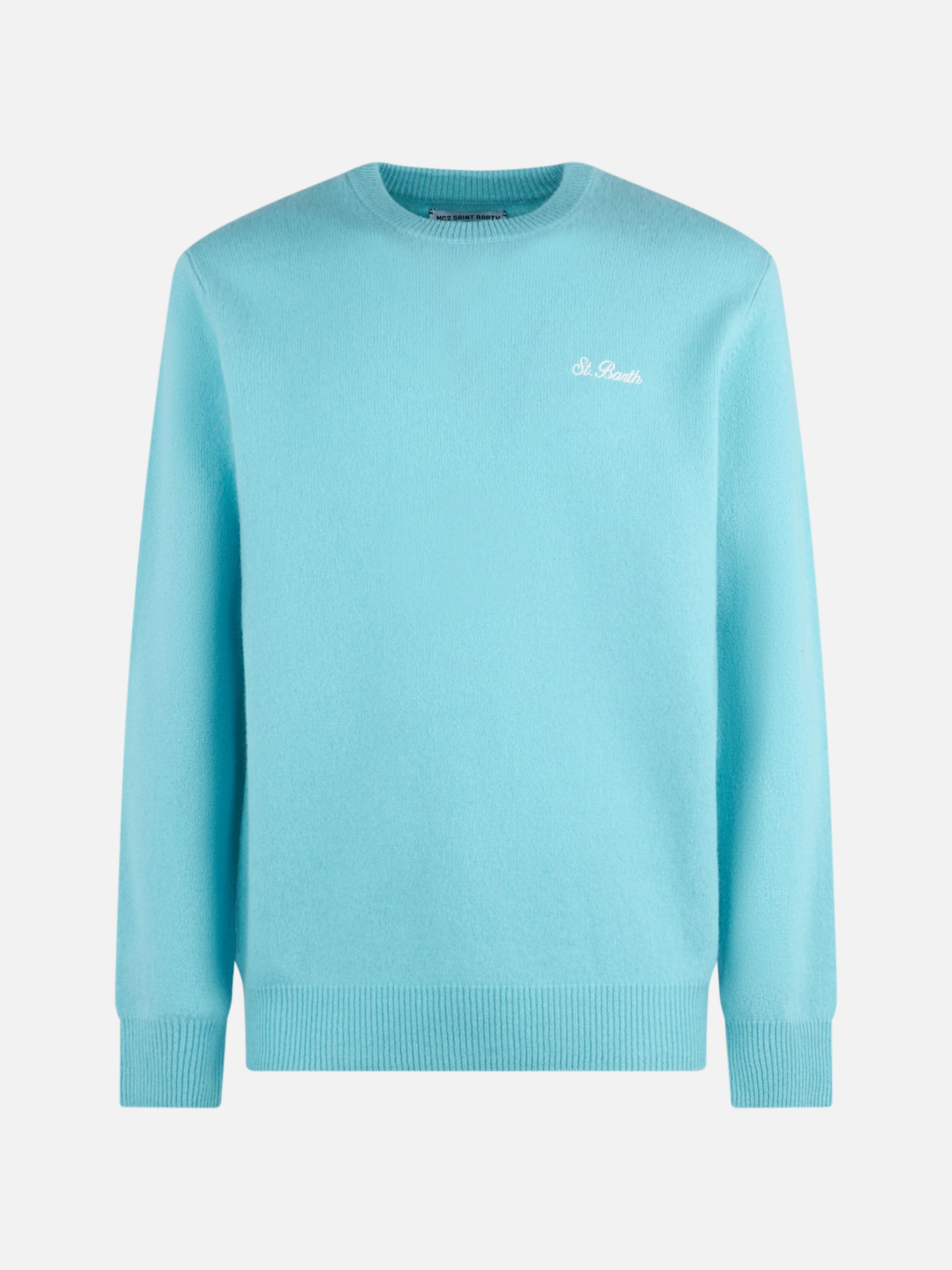 mc2-saint-barth-maglione-regent-girocollo-in-lambswool-verde-acqua-uomo image 4