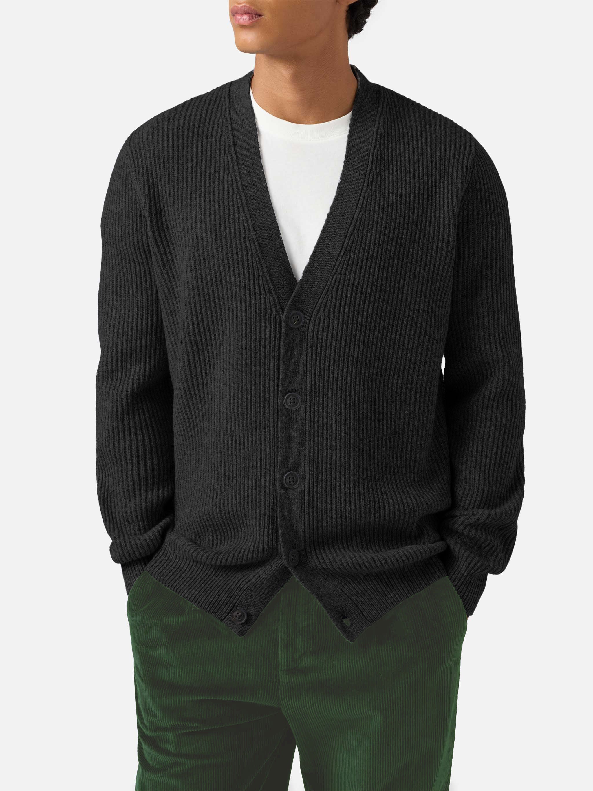 mc2-saint-barth-herrison-cardigan-uomo-nero-a-coste-inglesi-in-100-lana image 1