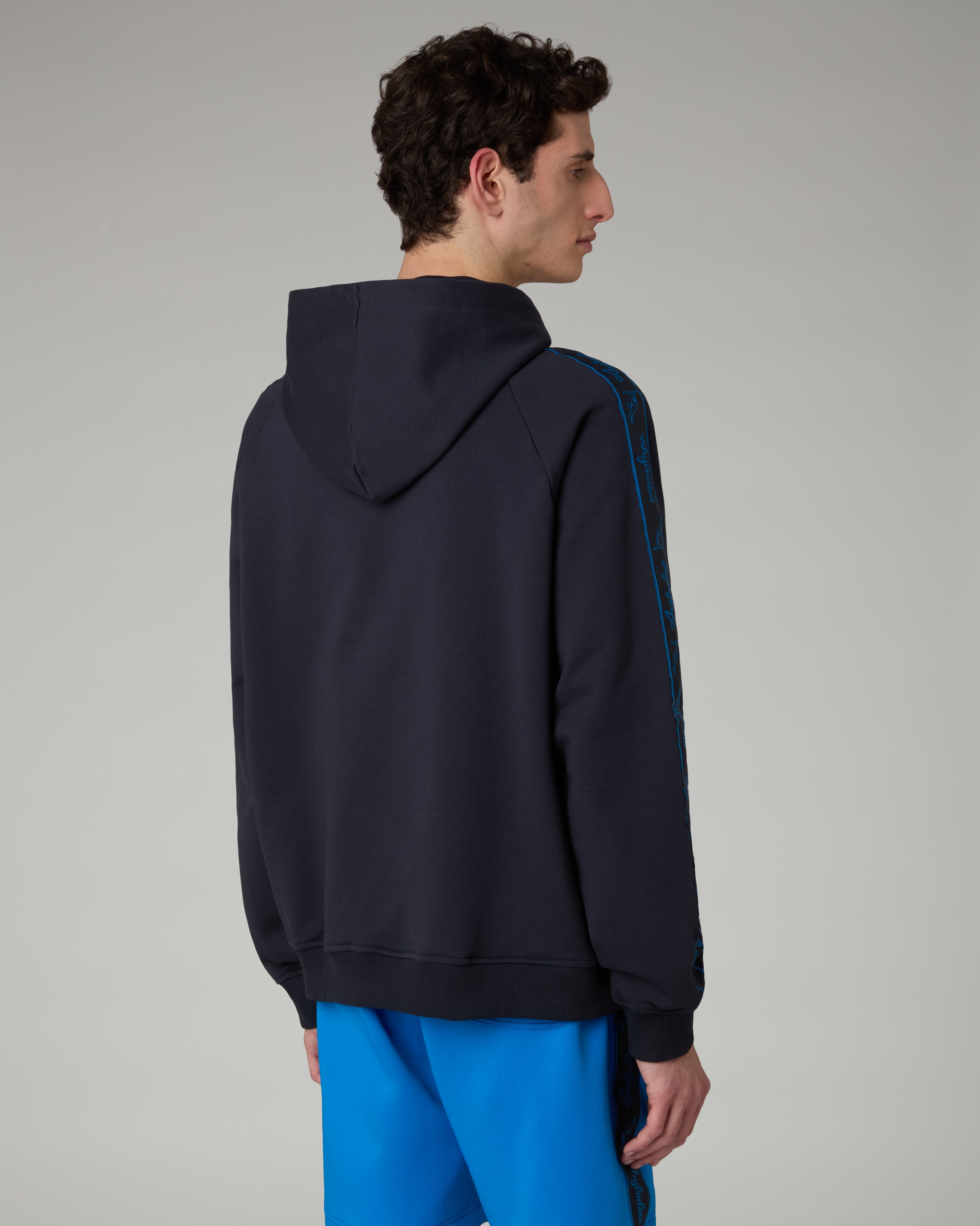 australian-tape-felpa-con-cappuccio-in-cotone-blu-navy image 3
