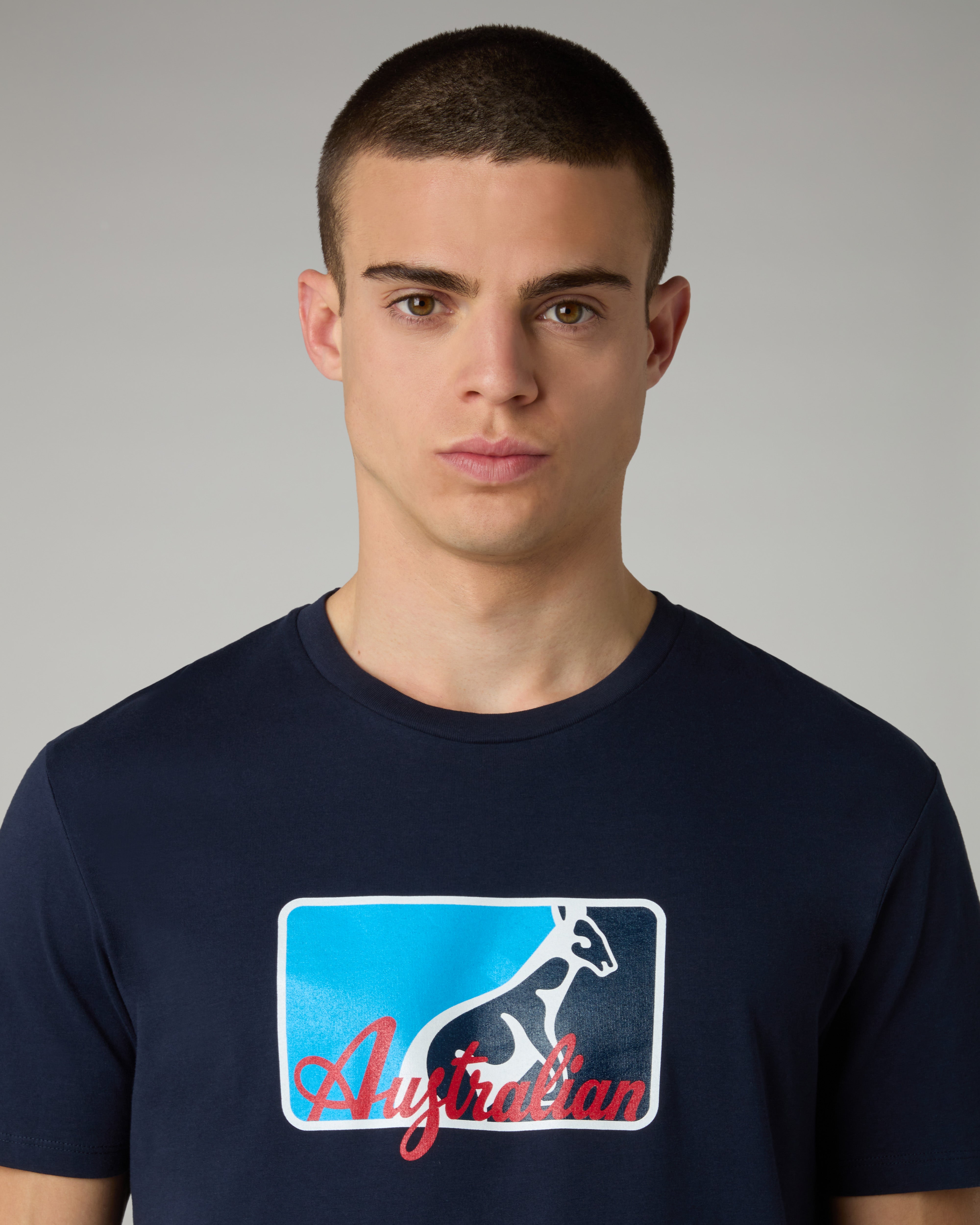 australian-league-cotton-t-shirt-blu-navy-con-stampa-regular-fit image 4