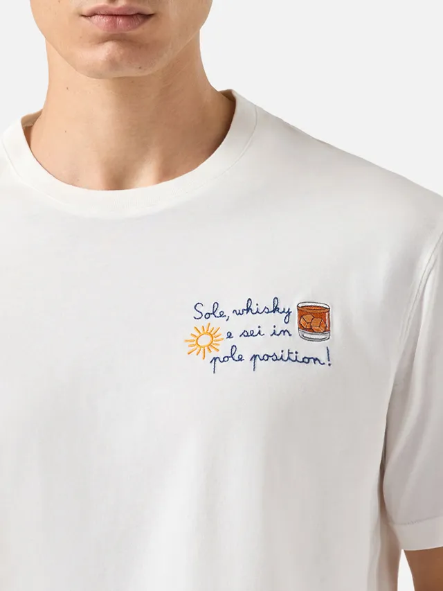 mc2-saint-barth-t-shirt-arnott-warm-cotone-invernale-con-ricamo-sole-whisky image 1