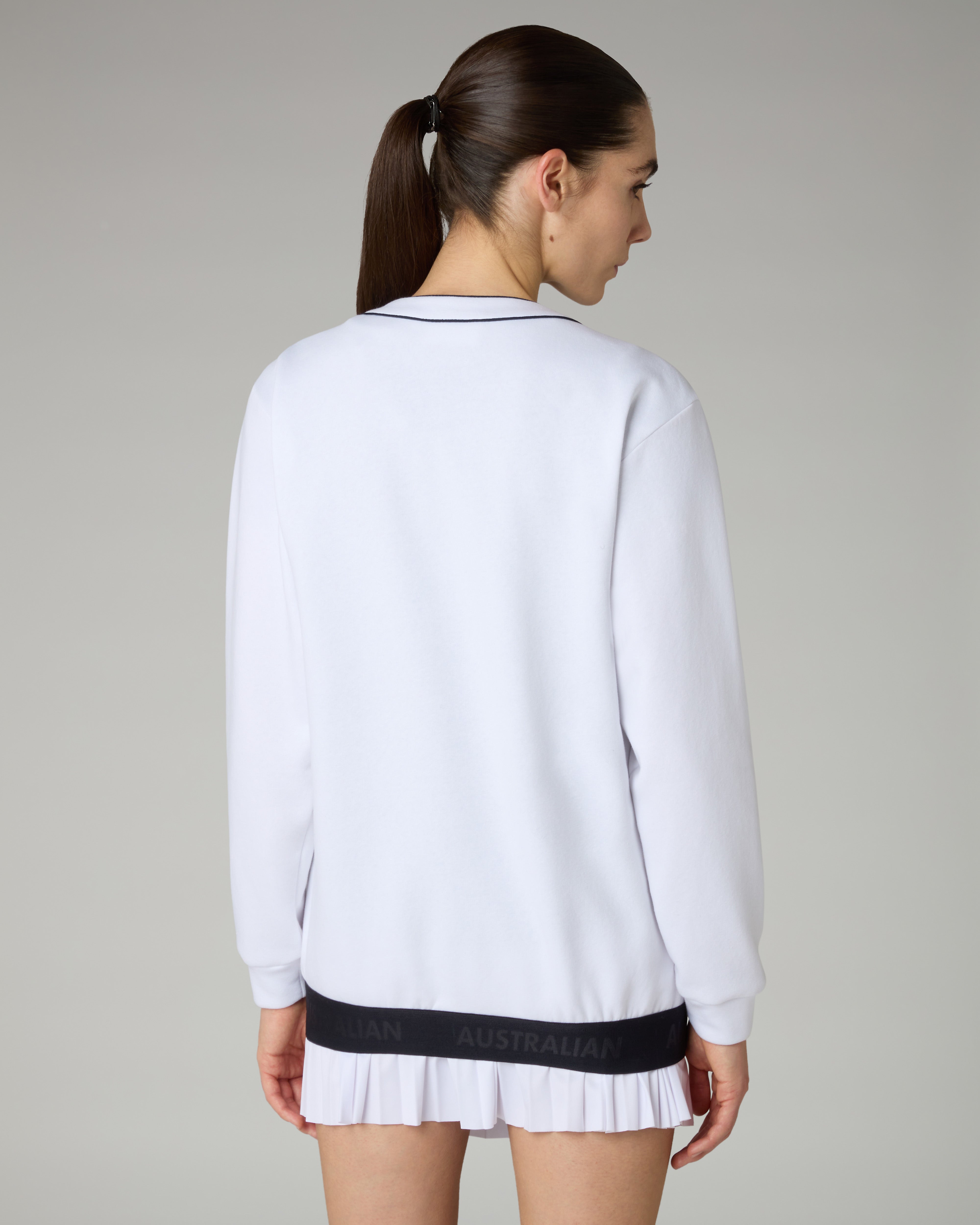 australian-classic-cardigan-cardigan-in-felpa-invernale-bianco-made-in-italy image 3