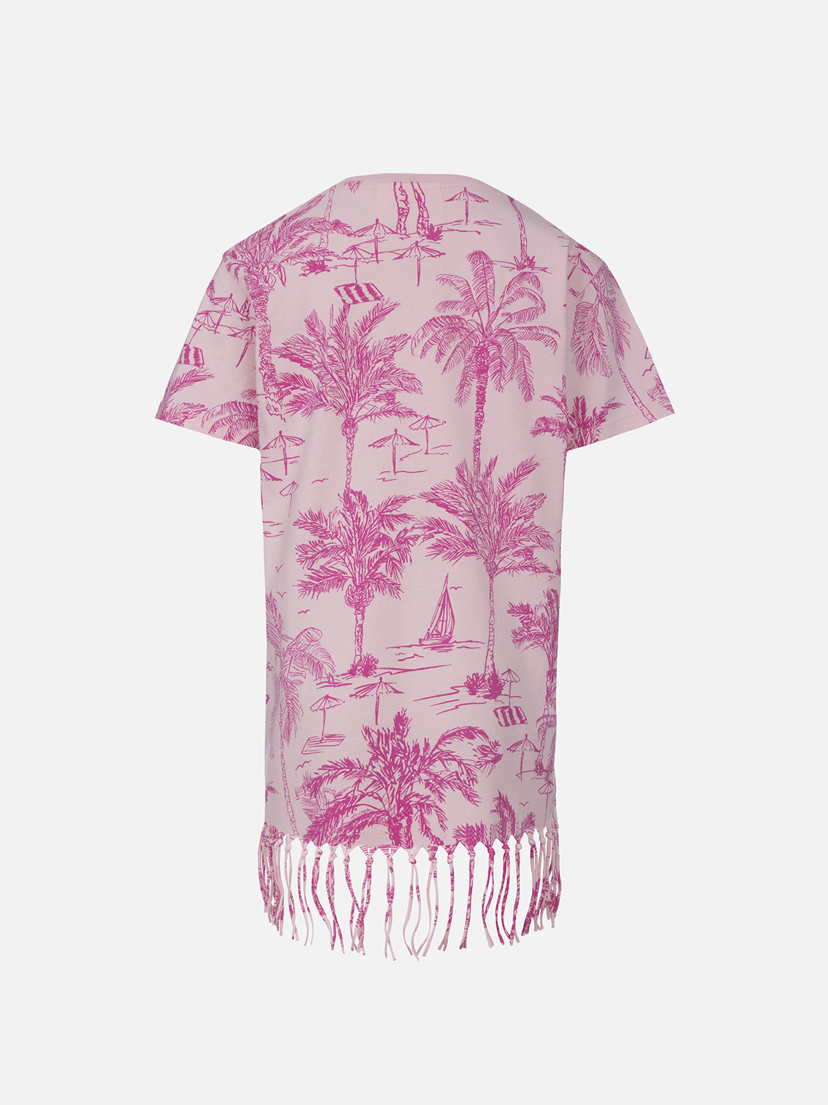 mc2-saint-barth-abito-abbey-bambina-in-cotone-rosa-toile-de-jouy-con-frange image 2