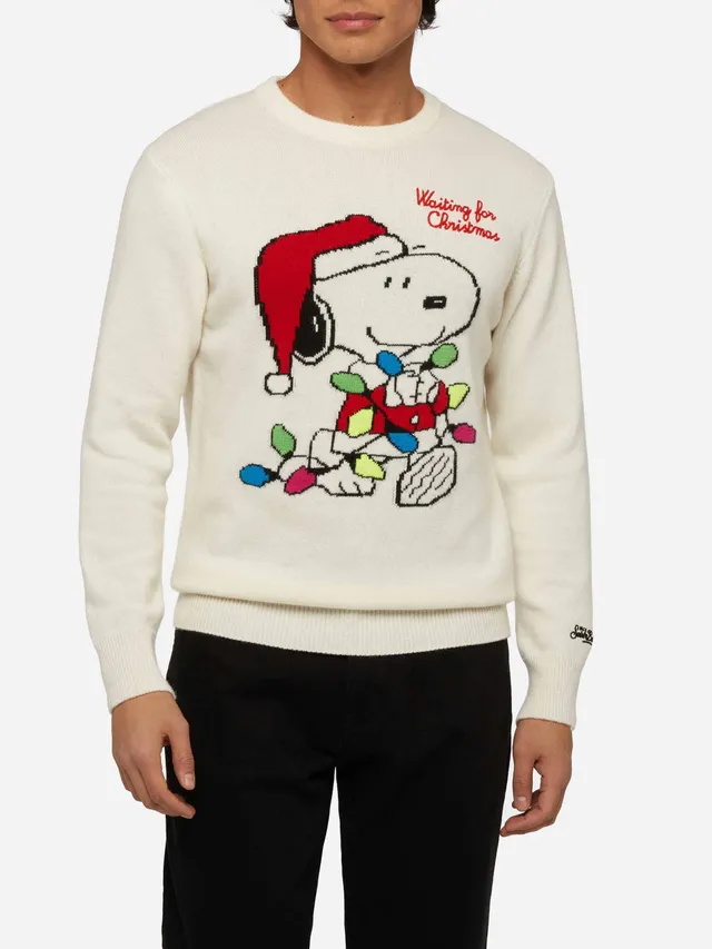 mc2-saint-barth-maglione-heron-girocollo-con-jacquard-e-ricamo-snoopy-peanuts-sp image 1